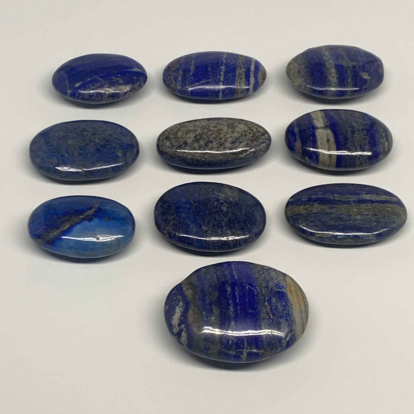 2.28 lb, 2.3"-2.9", 10pcs, Lapis Lazuli Palm-Stone Polished @Afghanistan, B30143