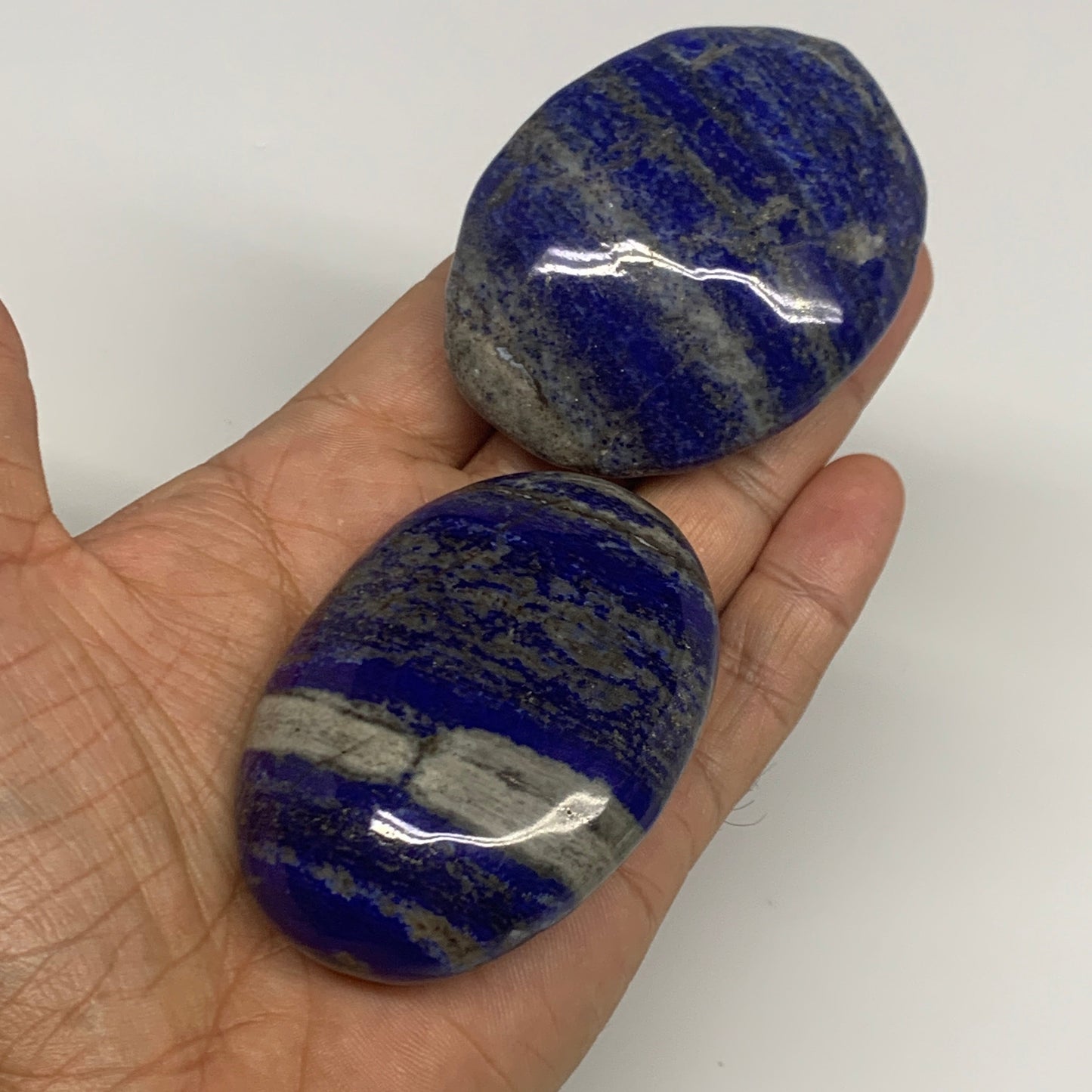 2.28 lb, 2.3"-2.9", 10pcs, Lapis Lazuli Palm-Stone Polished @Afghanistan, B30143