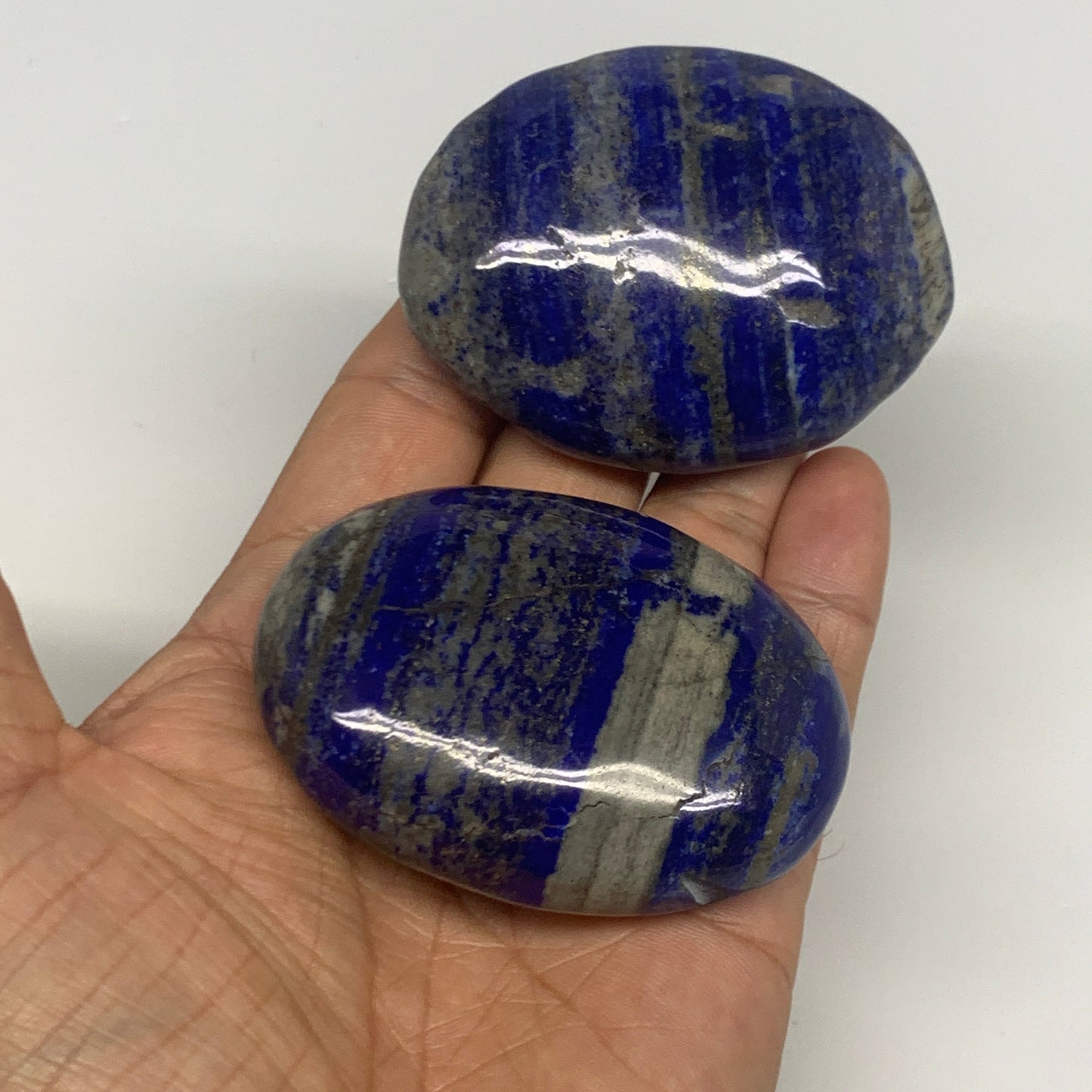 2.28 lb, 2.3"-2.9", 10pcs, Lapis Lazuli Palm-Stone Polished @Afghanistan, B30143