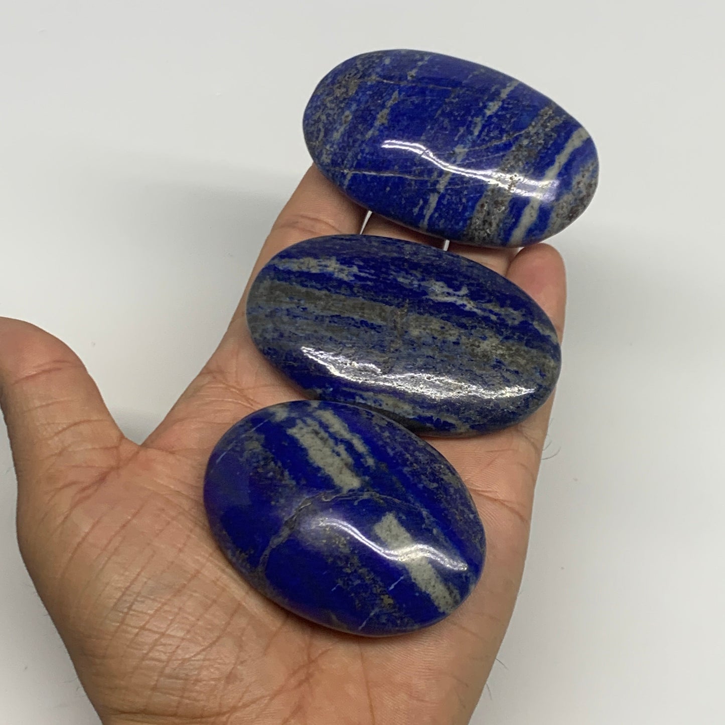 2.28 lb, 2.3"-2.9", 10pcs, Lapis Lazuli Palm-Stone Polished @Afghanistan, B30143