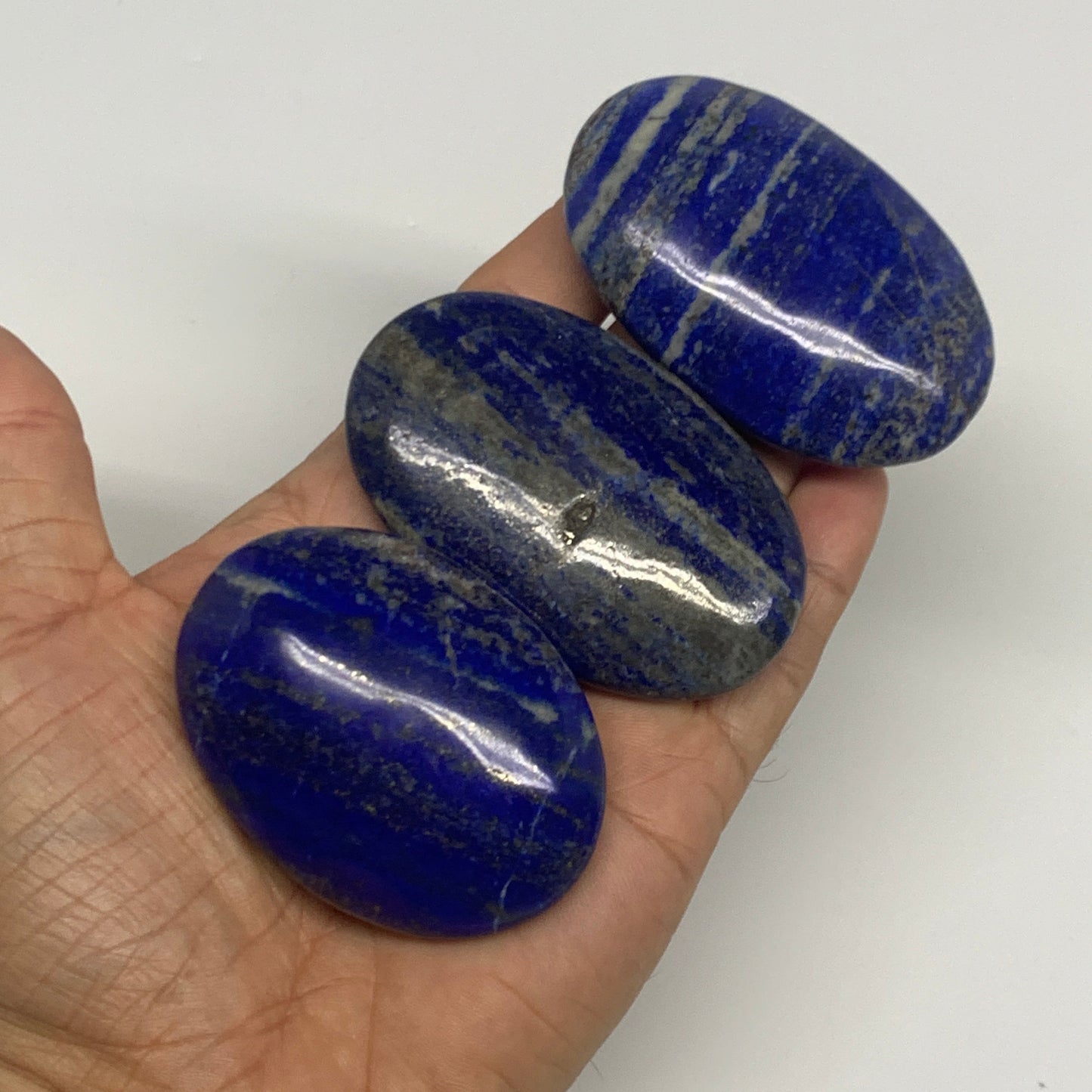 2.28 lb, 2.3"-2.9", 10pcs, Lapis Lazuli Palm-Stone Polished @Afghanistan, B30143