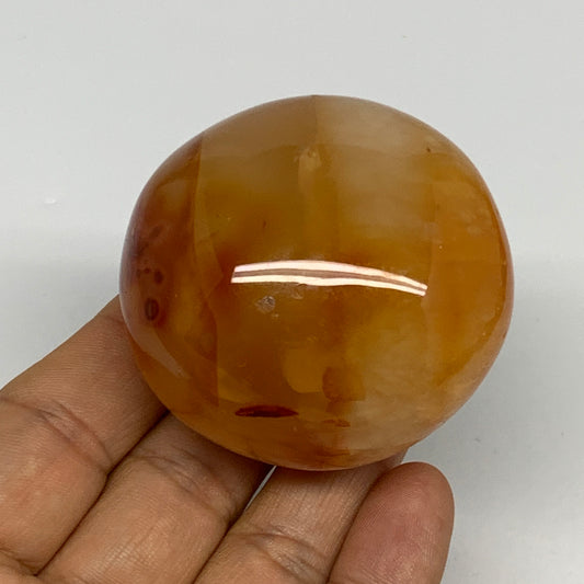 147g, 2.1"x2.1"x1.4", Red Carnelian Palm-Stone Gem Crystal Polished, B28623