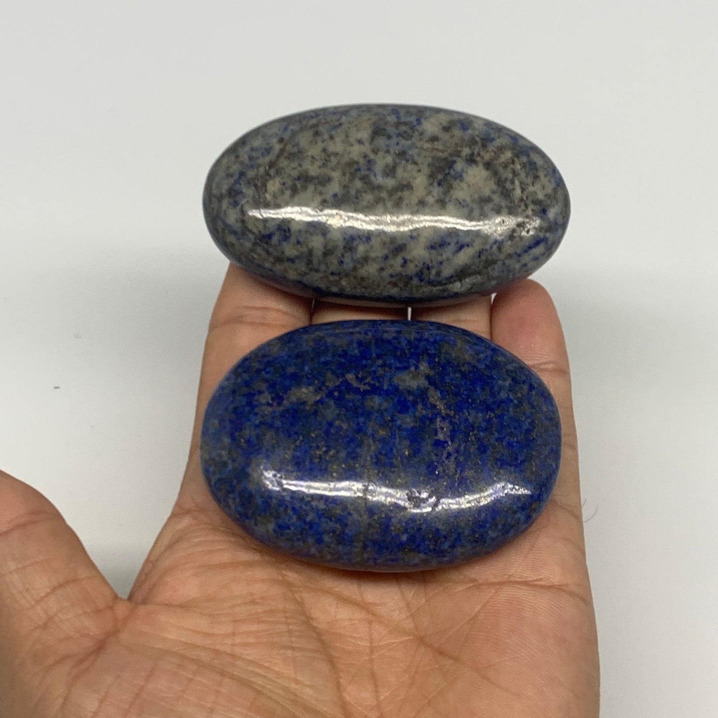 2.28 lb, 2.3"-2.9", 10pcs, Lapis Lazuli Palm-Stone Polished @Afghanistan, B30143