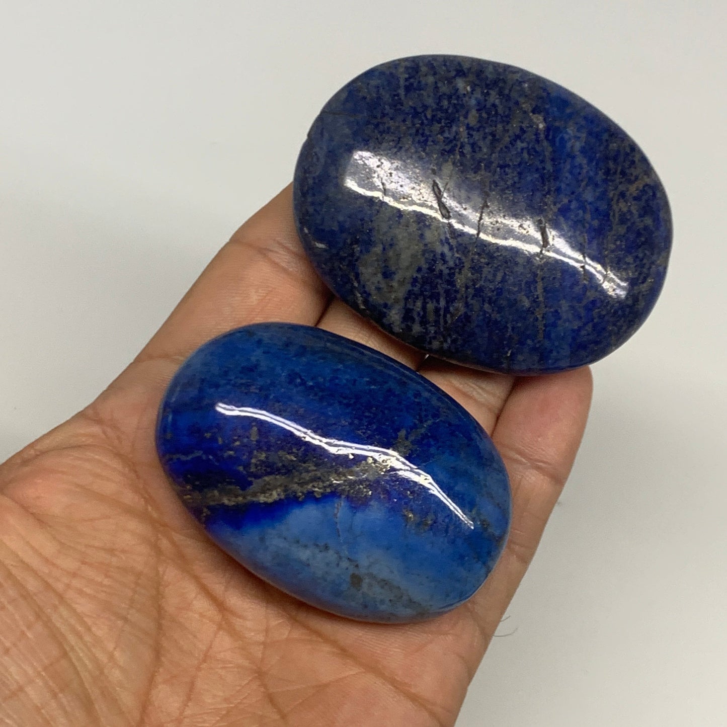 2.28 lb, 2.3"-2.9", 10pcs, Lapis Lazuli Palm-Stone Polished @Afghanistan, B30143