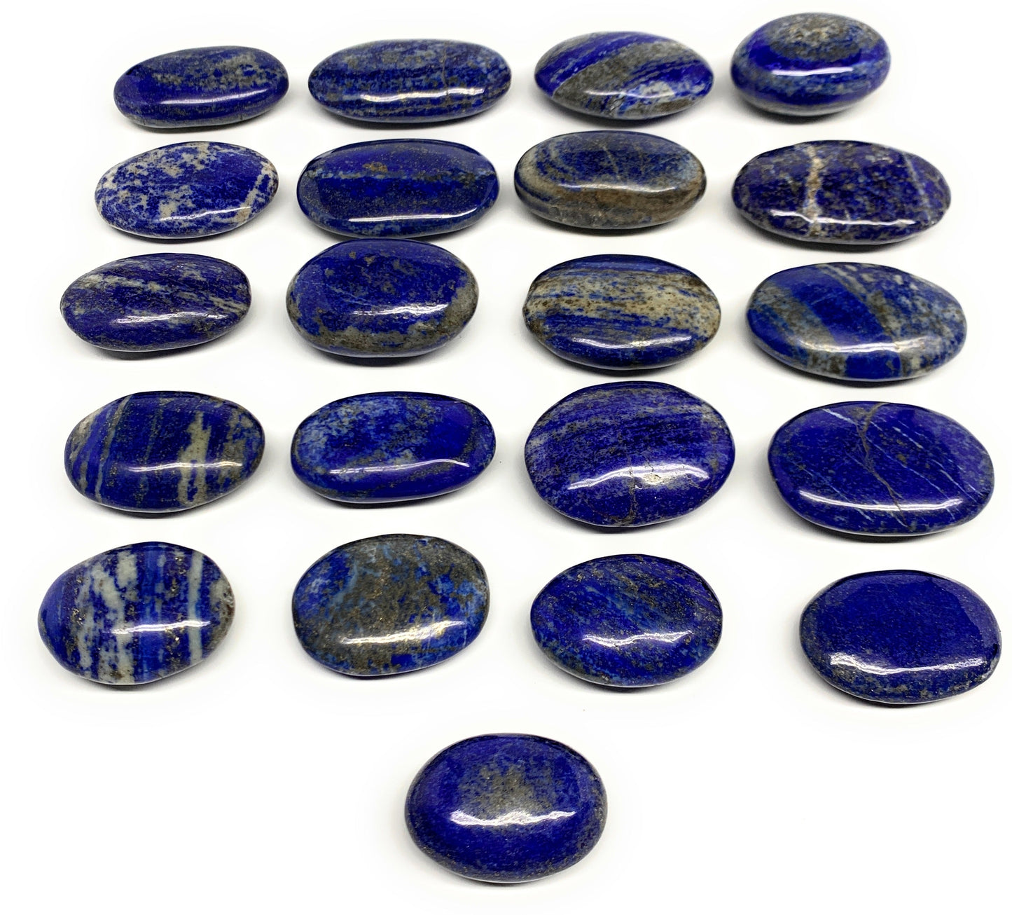 2.22 lb, 1.5"-2.5", 21pcs, Lapis Lazuli Palm-Stone Polished @Afghanistan, B30144