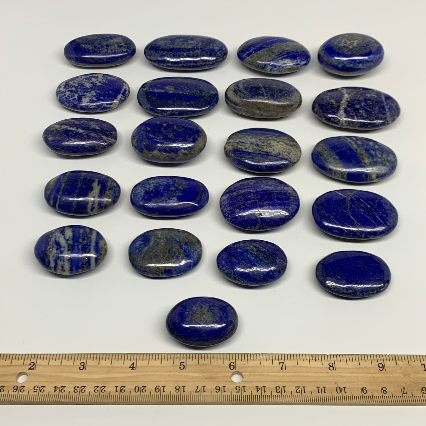 2.22 lb, 1.5"-2.5", 21pcs, Lapis Lazuli Palm-Stone Polished @Afghanistan, B30144