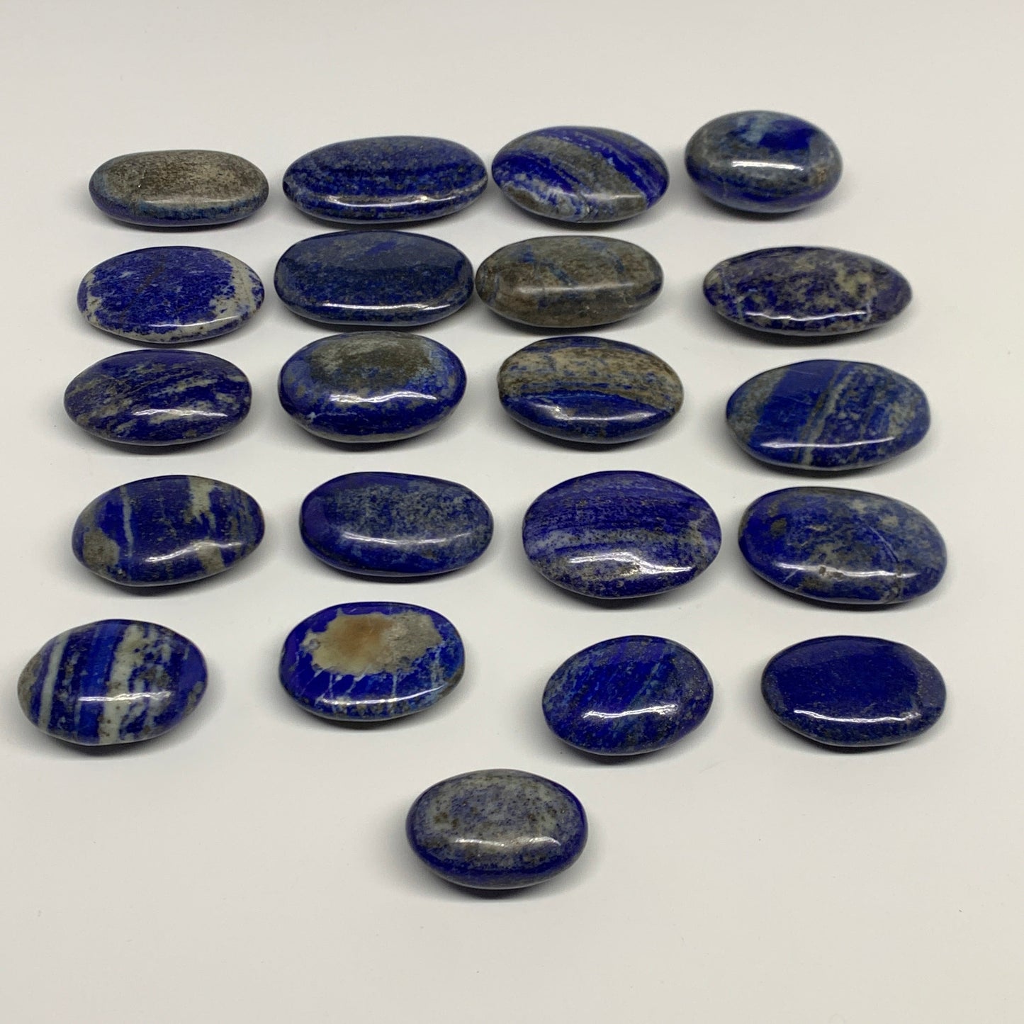 2.22 lb, 1.5"-2.5", 21pcs, Lapis Lazuli Palm-Stone Polished @Afghanistan, B30144