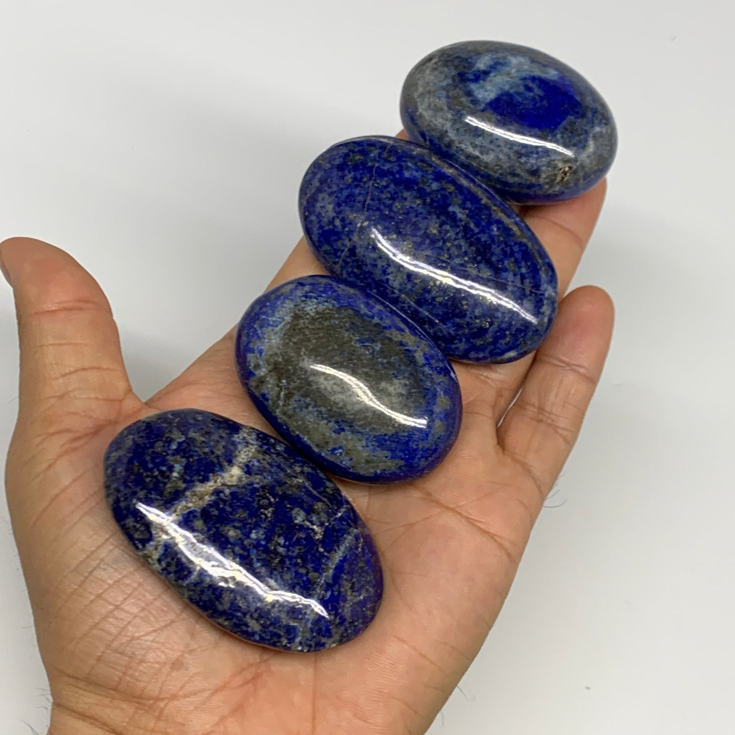 2.22 lb, 1.5"-2.5", 21pcs, Lapis Lazuli Palm-Stone Polished @Afghanistan, B30144