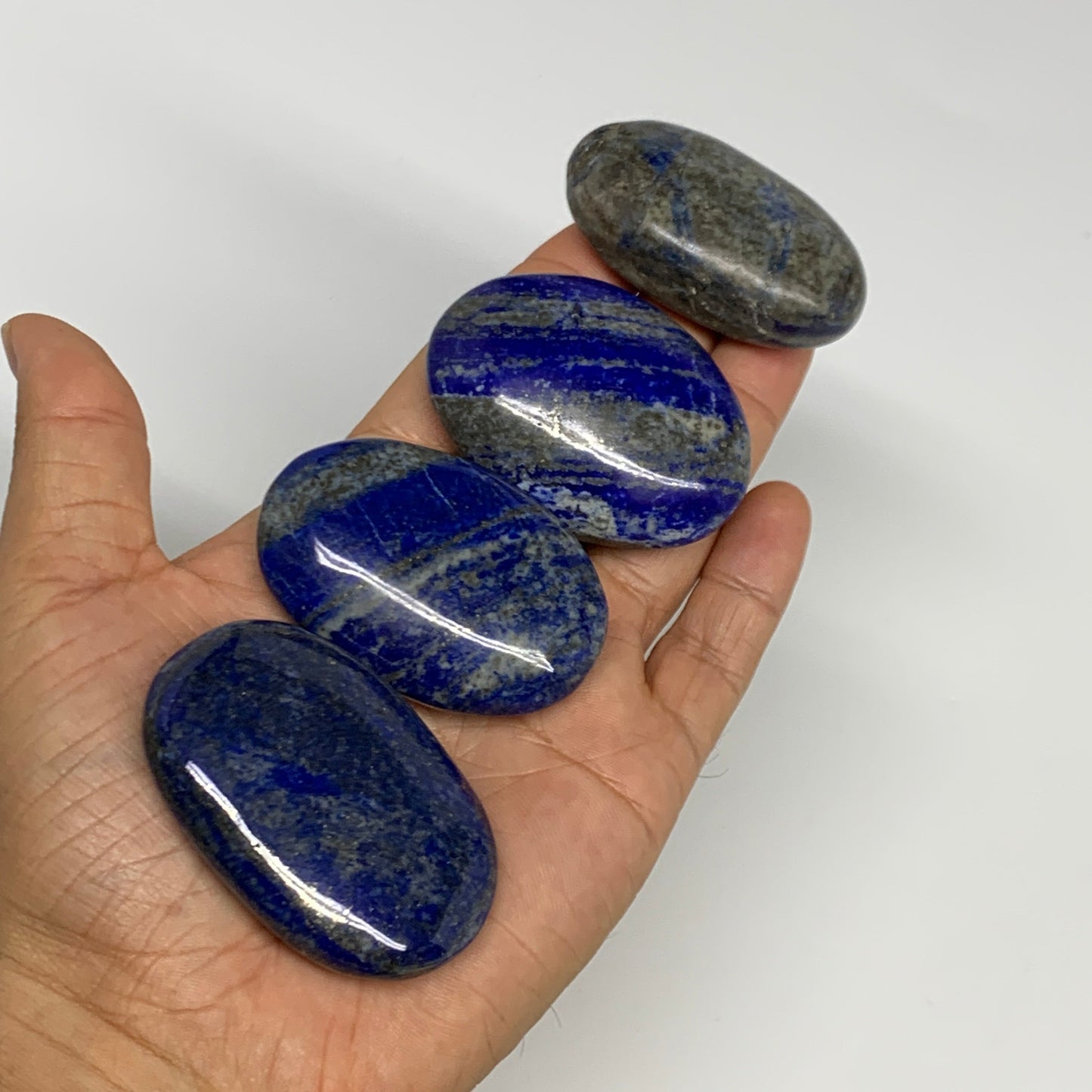 2.22 lb, 1.5"-2.5", 21pcs, Lapis Lazuli Palm-Stone Polished @Afghanistan, B30144