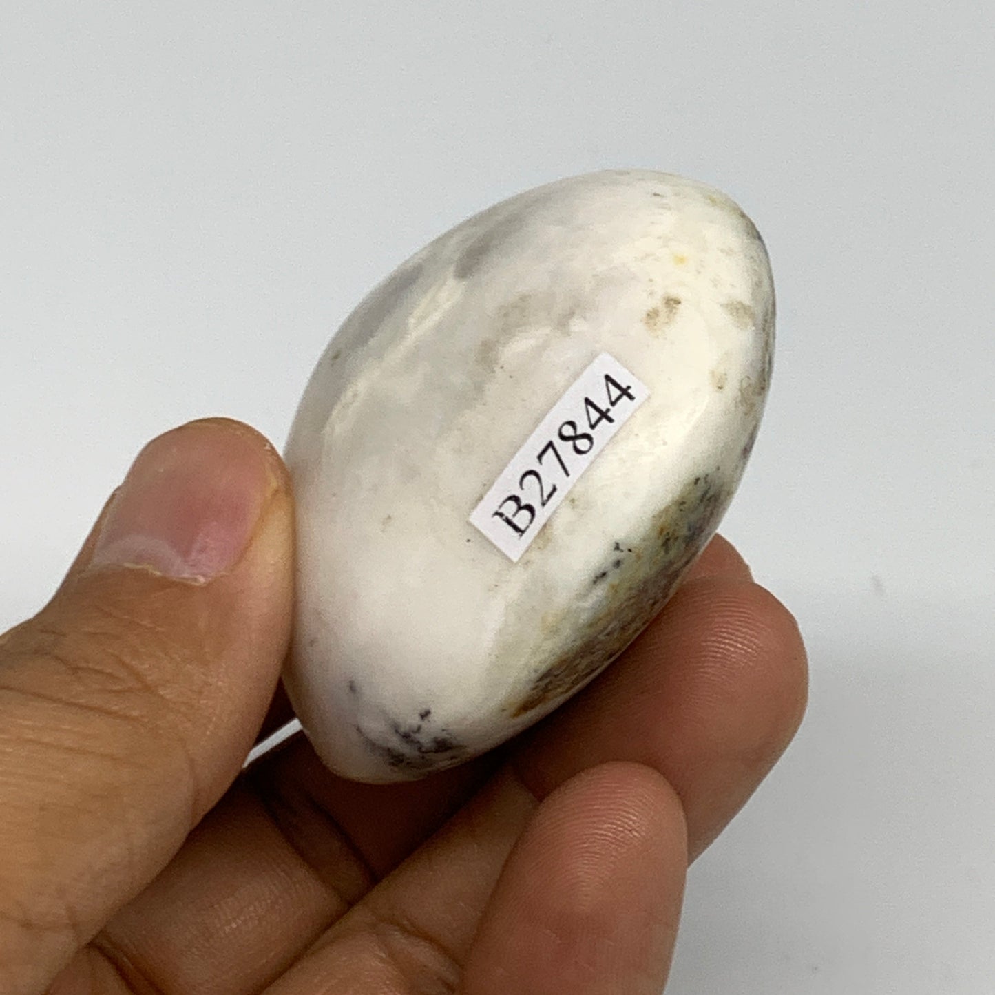 86.5g, 2"x1.8"x1.2", Dendrite Opal Palm-Stone Reiki Energy Crystal, B27844