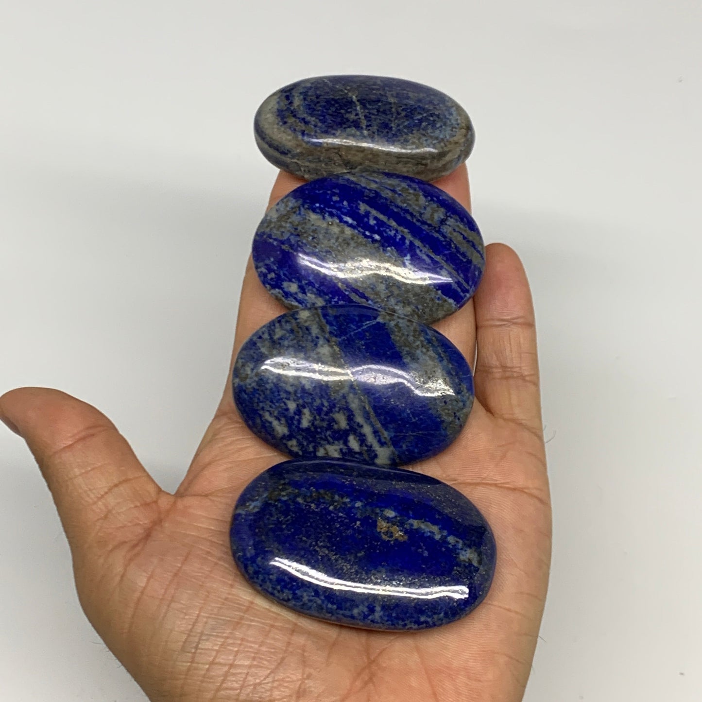 2.22 lb, 1.5"-2.5", 21pcs, Lapis Lazuli Palm-Stone Polished @Afghanistan, B30144