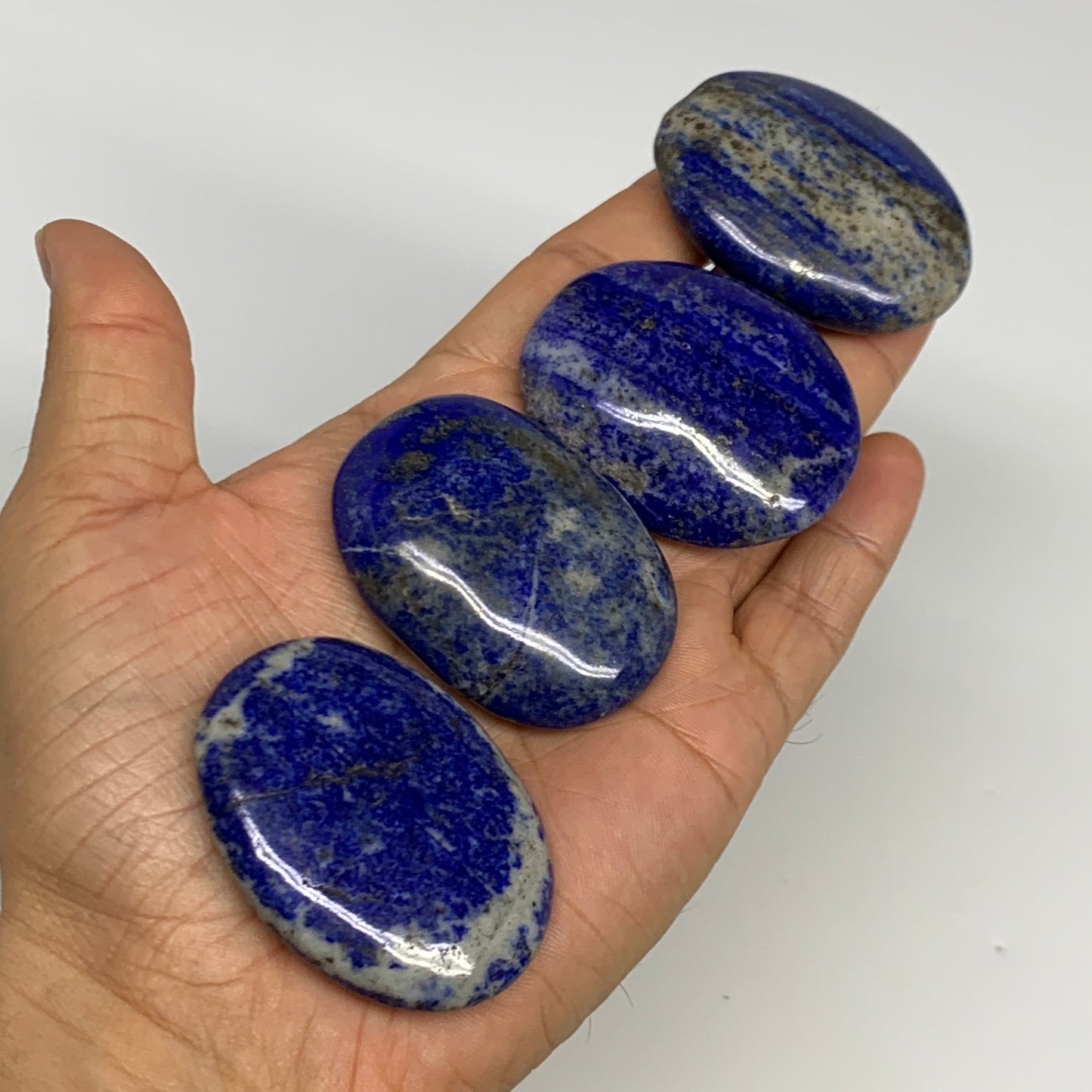 2.22 lb, 1.5"-2.5", 21pcs, Lapis Lazuli Palm-Stone Polished @Afghanistan, B30144