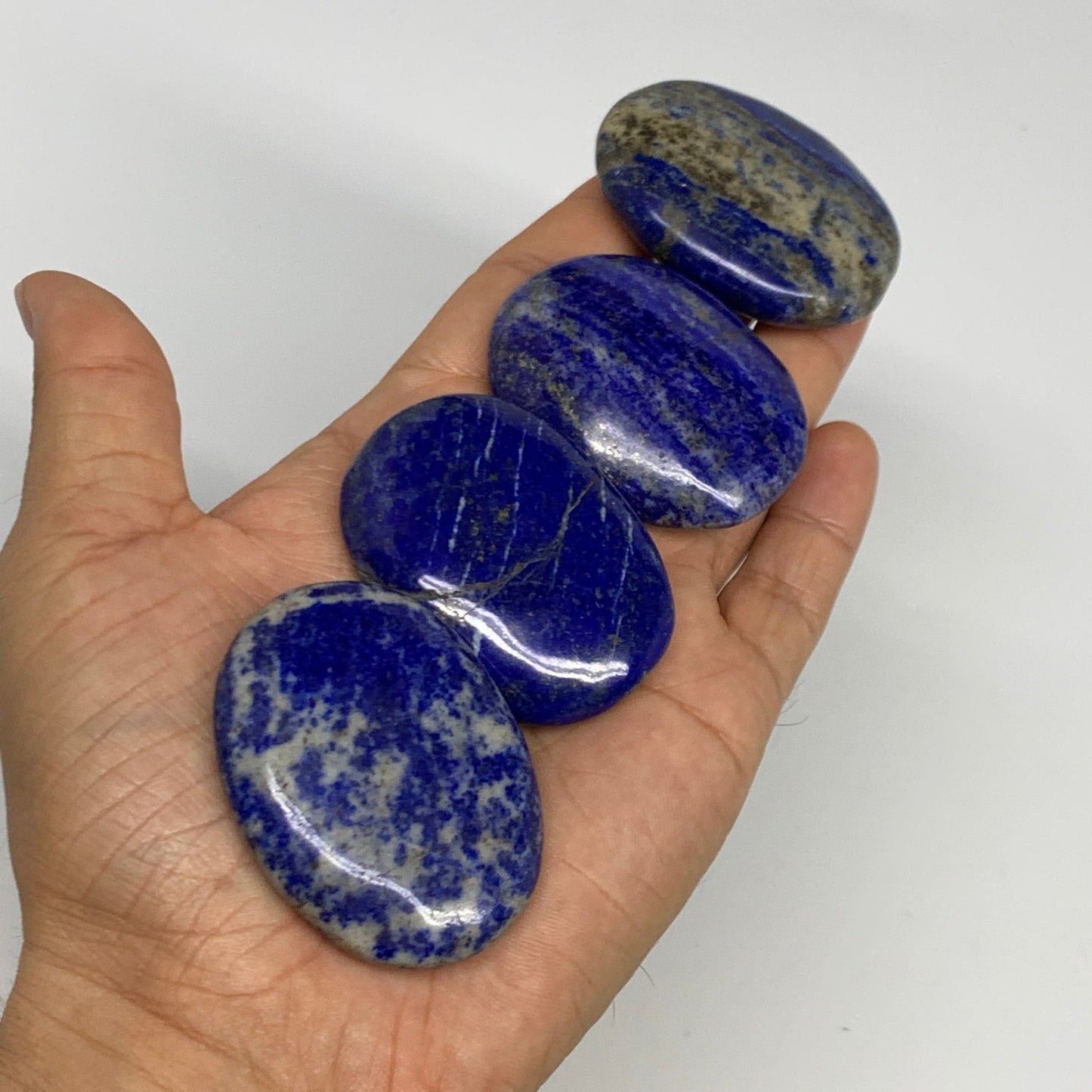 2.22 lb, 1.5"-2.5", 21pcs, Lapis Lazuli Palm-Stone Polished @Afghanistan, B30144