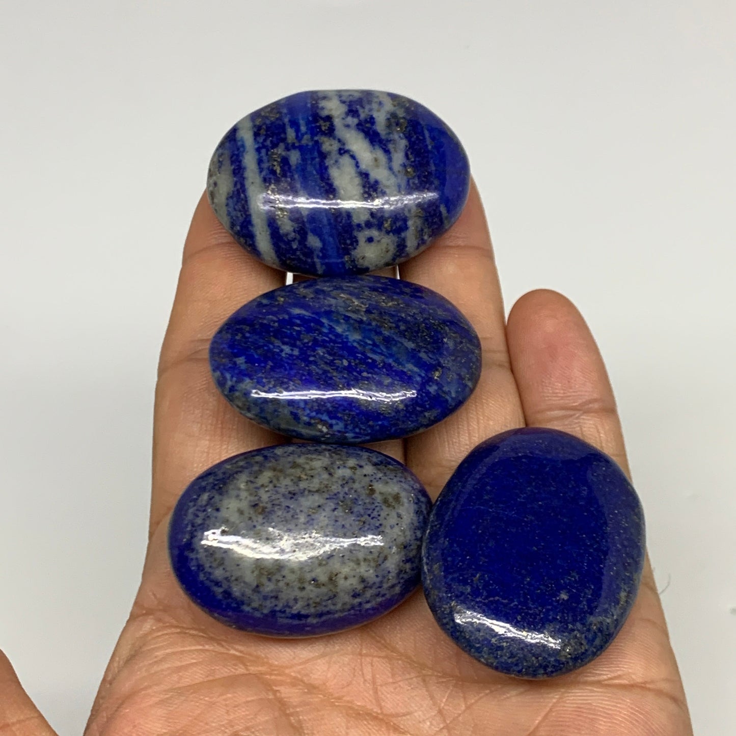 2.22 lb, 1.5"-2.5", 21pcs, Lapis Lazuli Palm-Stone Polished @Afghanistan, B30144