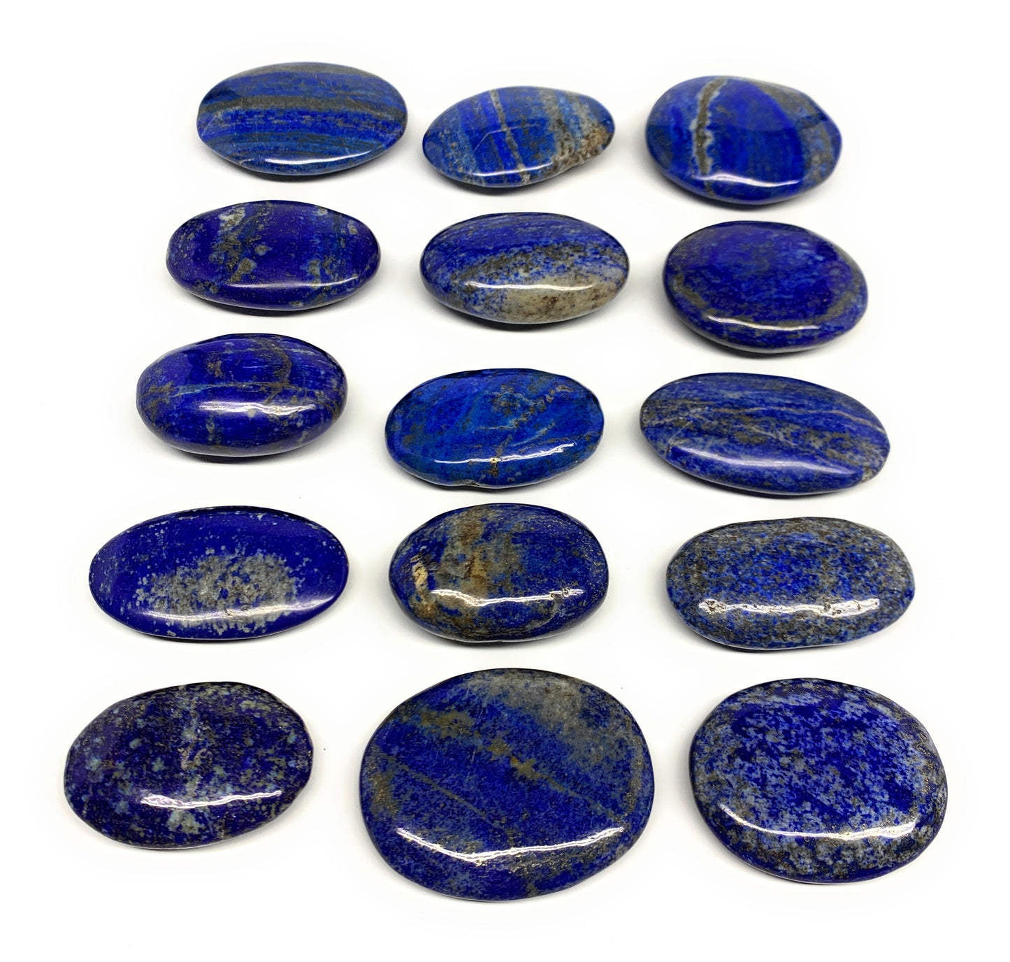 2.24 lb, 2"-2.7", 15pcs, Lapis Lazuli Palm-Stone Polished @Afghanistan, B30145