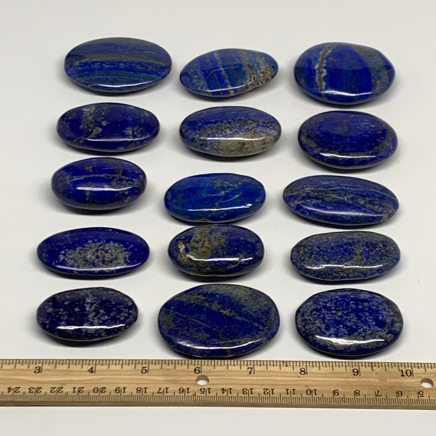 2.24 lb, 2"-2.7", 15pcs, Lapis Lazuli Palm-Stone Polished @Afghanistan, B30145