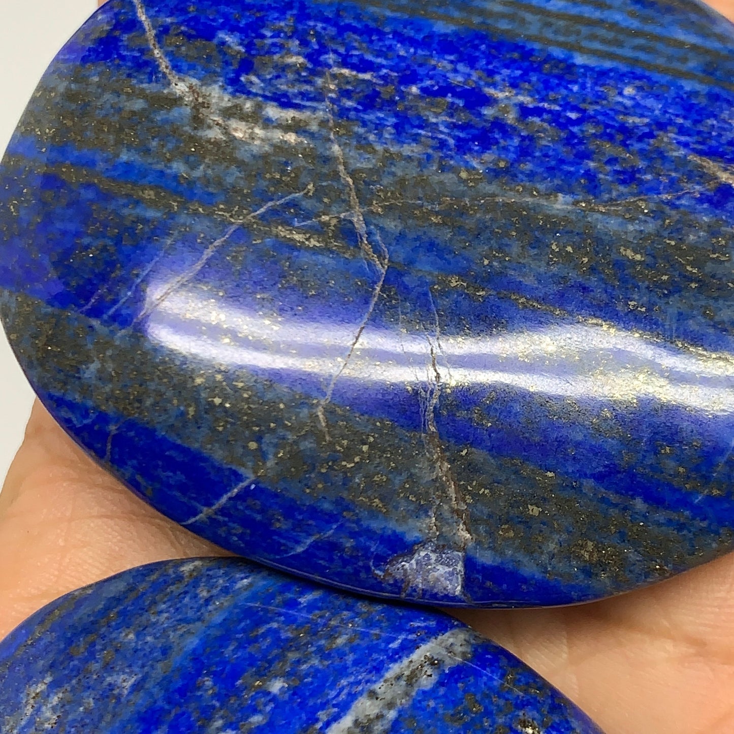 2.24 lb, 2"-2.7", 15pcs, Lapis Lazuli Palm-Stone Polished @Afghanistan, B30145