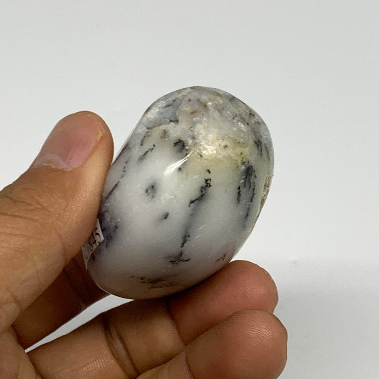91.2g, 2.2"x1.8"x1.2", Dendrite Opal Palm-Stone Reiki Energy Crystal, B27845