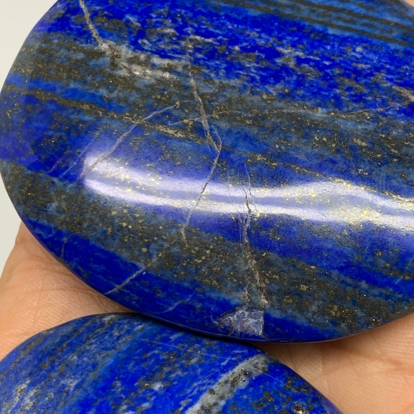 2.24 lb, 2"-2.7", 15pcs, Lapis Lazuli Palm-Stone Polished @Afghanistan, B30145