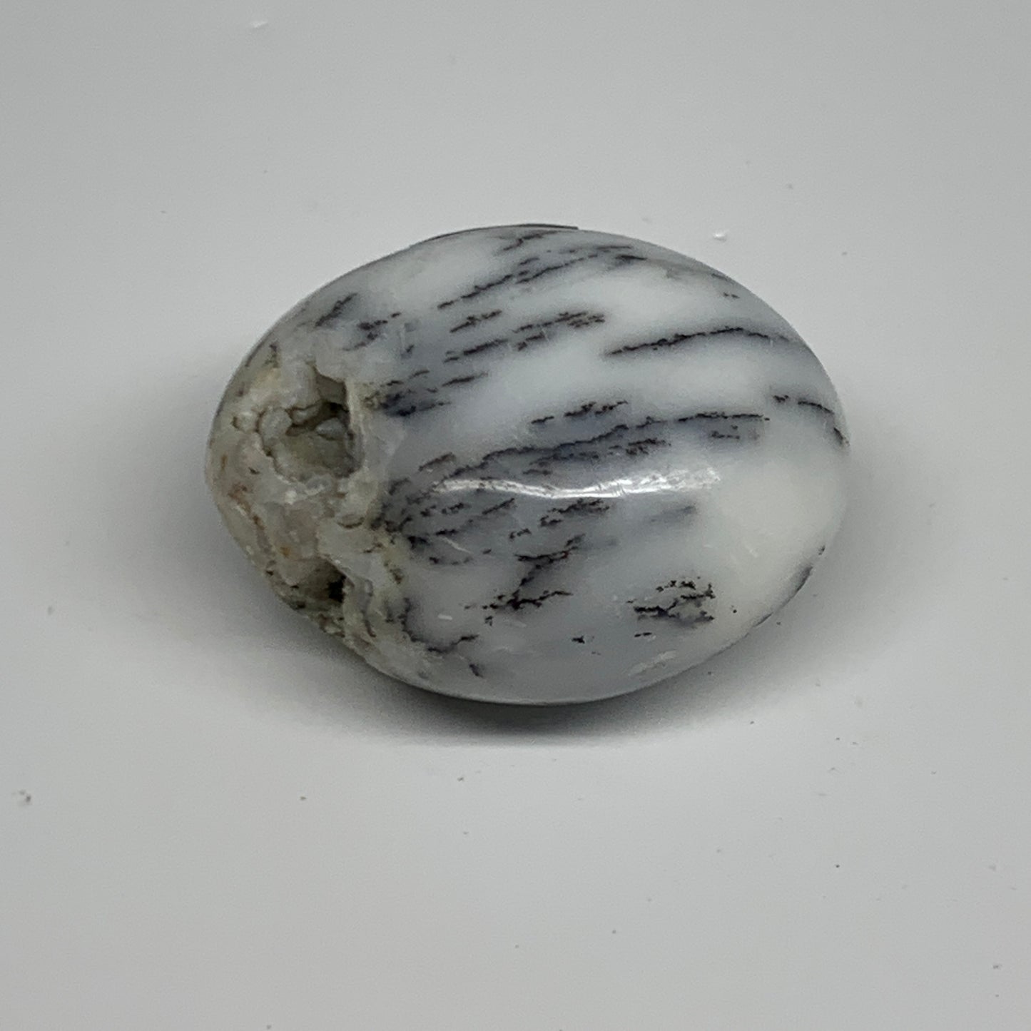 91.2g, 2.2"x1.8"x1.2", Dendrite Opal Palm-Stone Reiki Energy Crystal, B27845