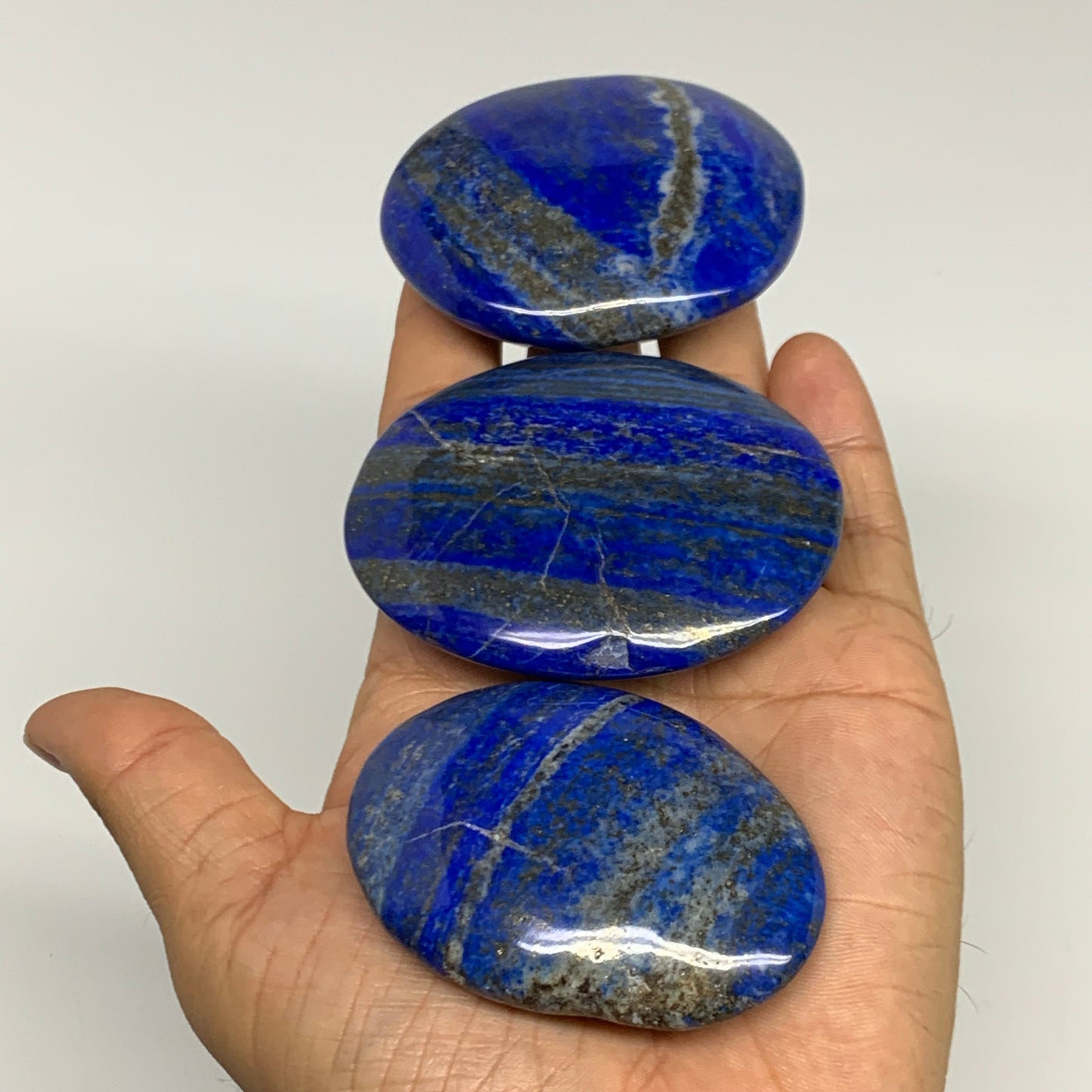 2.24 lb, 2"-2.7", 15pcs, Lapis Lazuli Palm-Stone Polished @Afghanistan, B30145