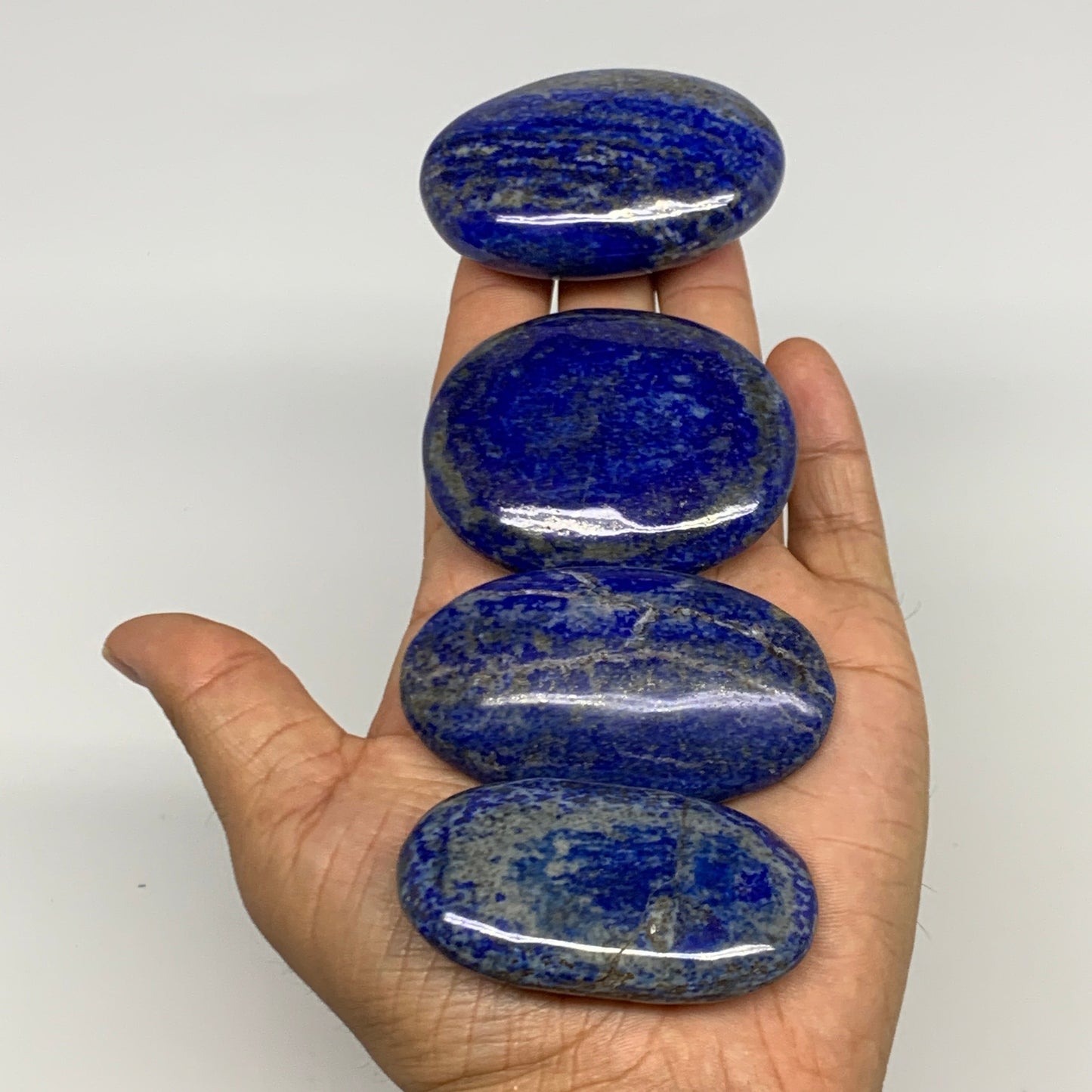 2.24 lb, 2"-2.7", 15pcs, Lapis Lazuli Palm-Stone Polished @Afghanistan, B30145