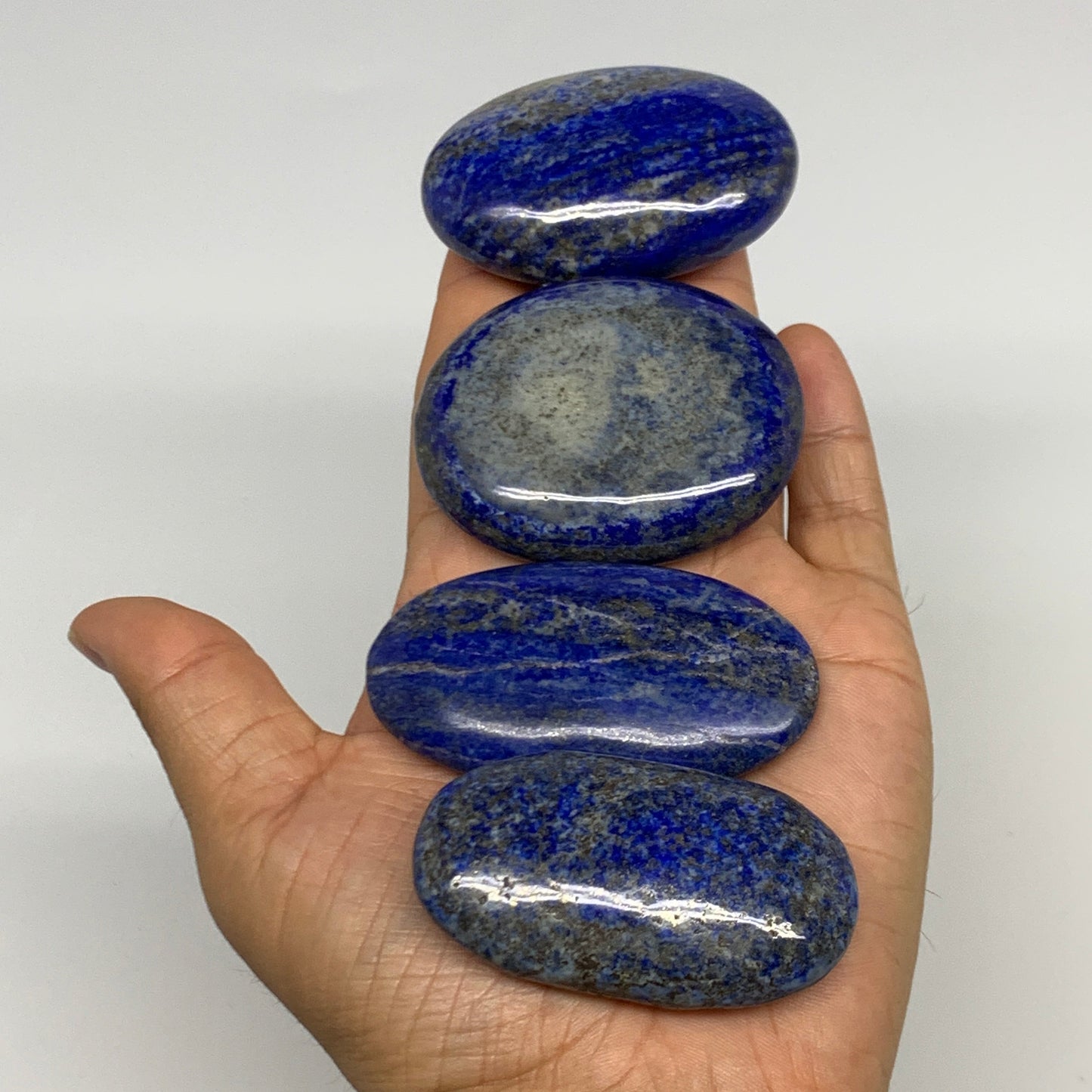 2.24 lb, 2"-2.7", 15pcs, Lapis Lazuli Palm-Stone Polished @Afghanistan, B30145