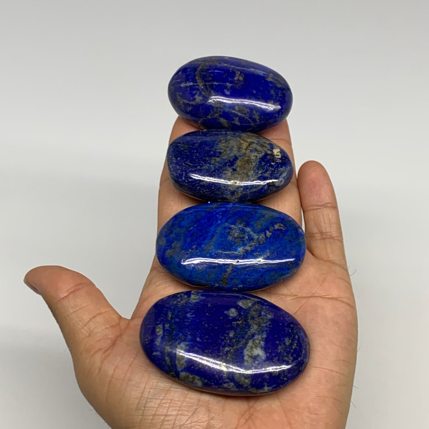 2.24 lb, 2"-2.7", 15pcs, Lapis Lazuli Palm-Stone Polished @Afghanistan, B30145