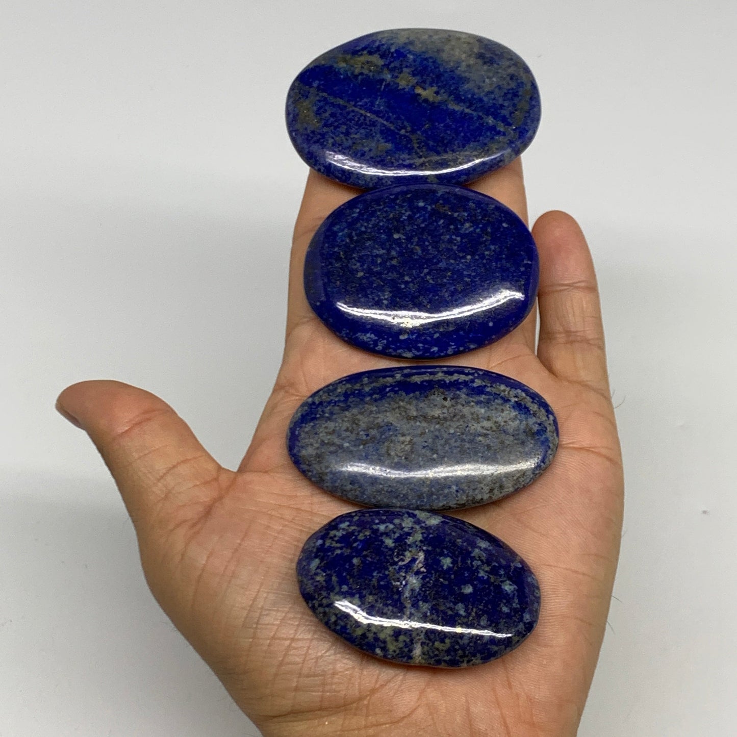 2.24 lb, 2"-2.7", 15pcs, Lapis Lazuli Palm-Stone Polished @Afghanistan, B30145