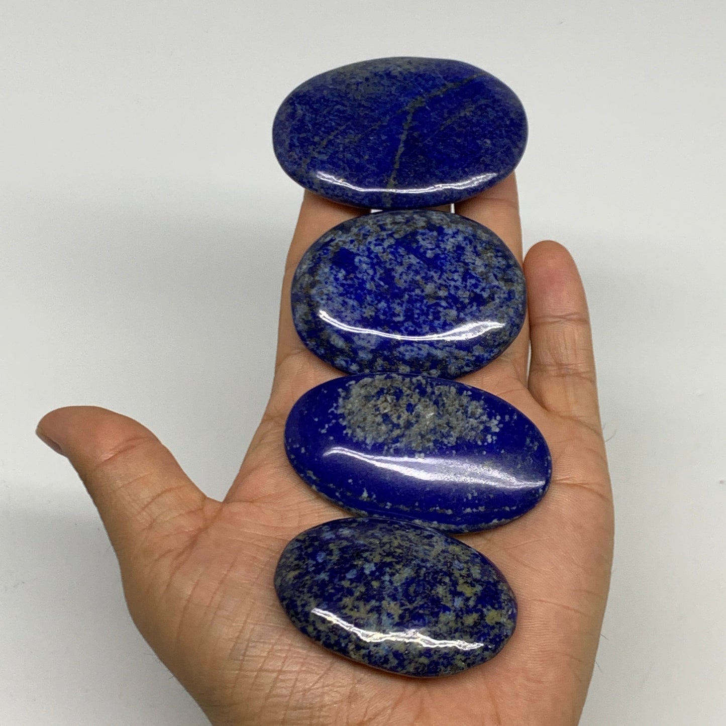 2.24 lb, 2"-2.7", 15pcs, Lapis Lazuli Palm-Stone Polished @Afghanistan, B30145