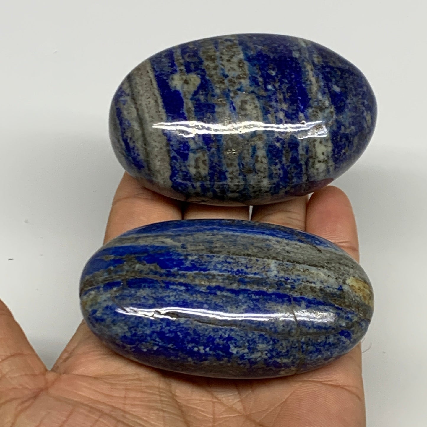 2.25 lb, 2.3"-3", 8pcs, Lapis Lazuli Palm-Stone Polished @Afghanistan, B30146