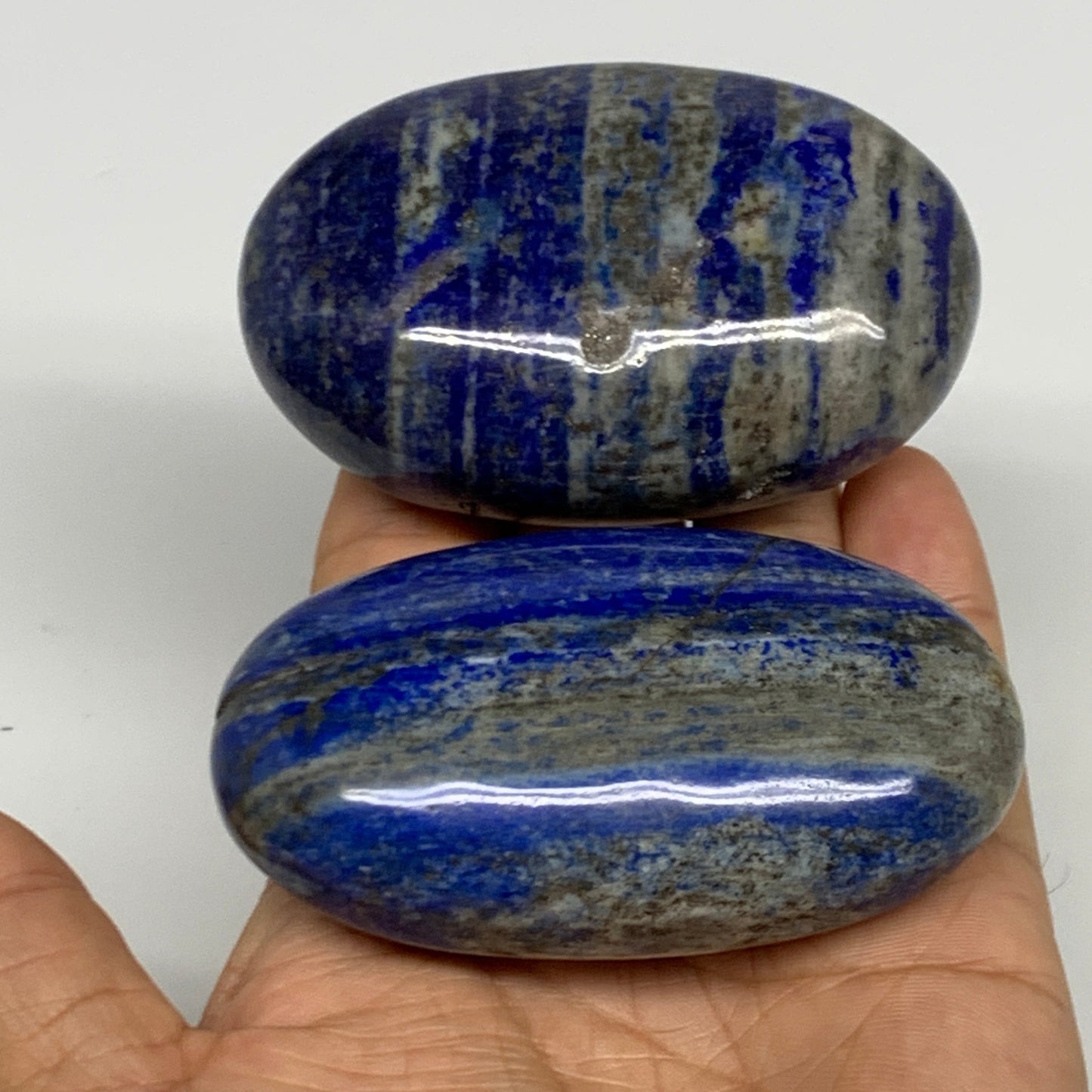 2.25 lb, 2.3"-3", 8pcs, Lapis Lazuli Palm-Stone Polished @Afghanistan, B30146