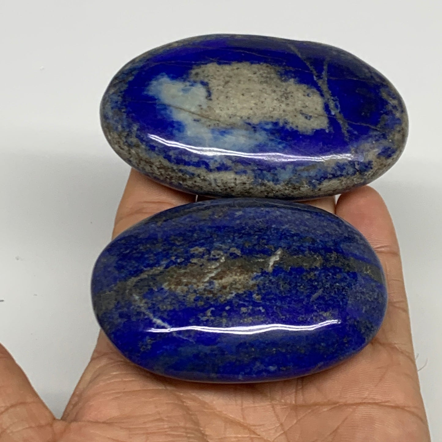 2.25 lb, 2.3"-3", 8pcs, Lapis Lazuli Palm-Stone Polished @Afghanistan, B30146