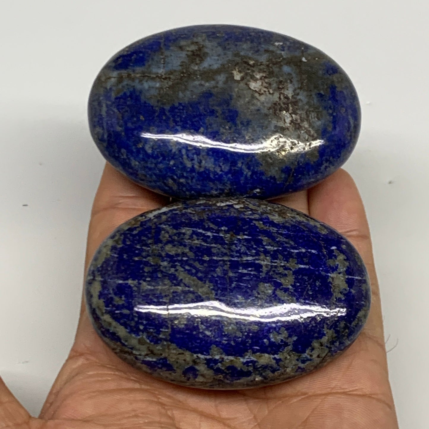 2.25 lb, 2.3"-3", 8pcs, Lapis Lazuli Palm-Stone Polished @Afghanistan, B30146