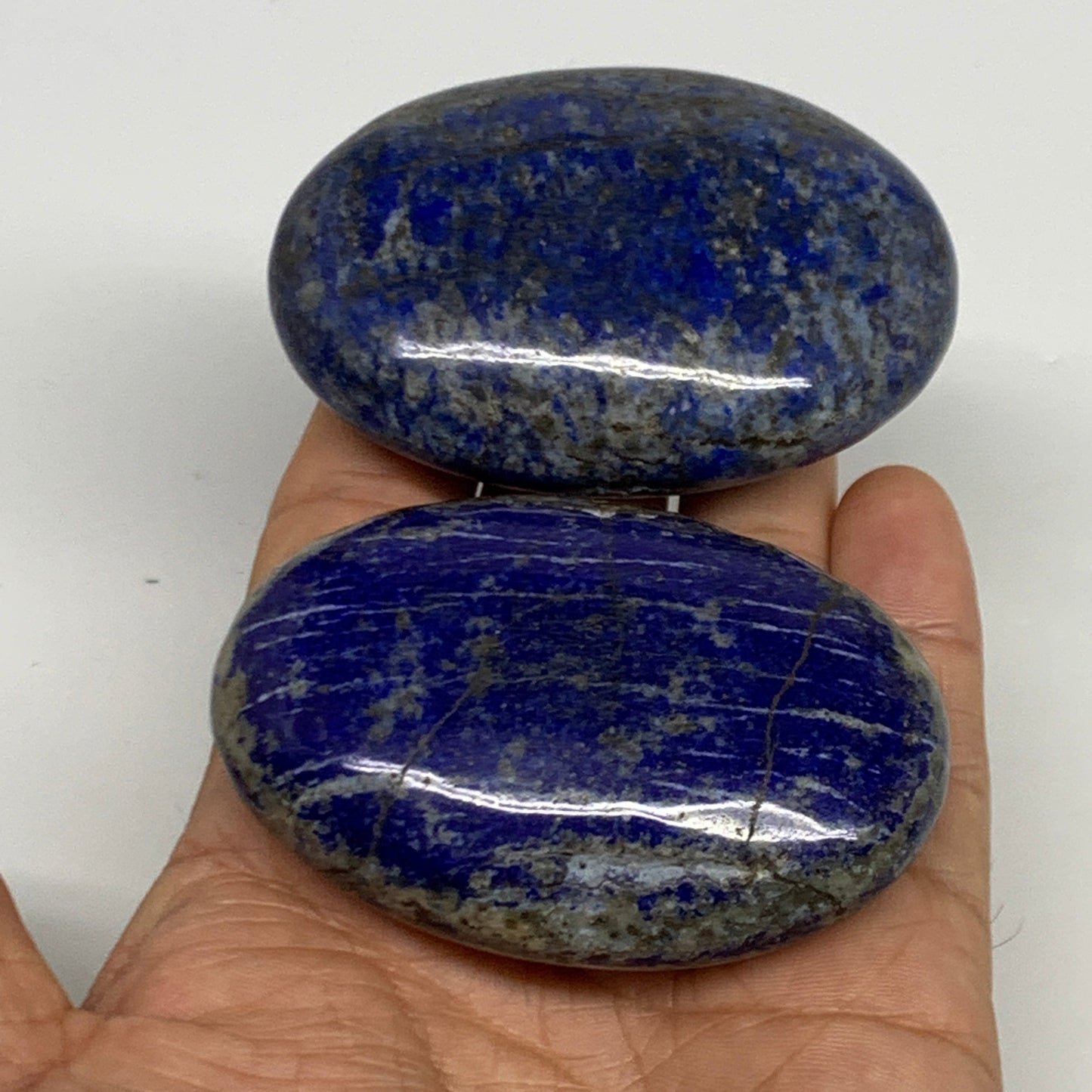 2.25 lb, 2.3"-3", 8pcs, Lapis Lazuli Palm-Stone Polished @Afghanistan, B30146