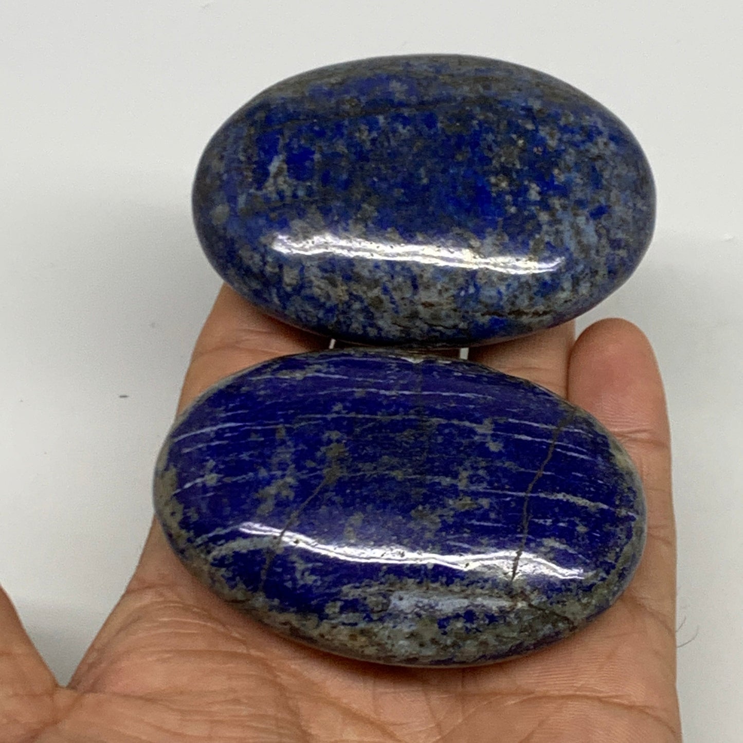 2.25 lb, 2.3"-3", 8pcs, Lapis Lazuli Palm-Stone Polished @Afghanistan, B30146