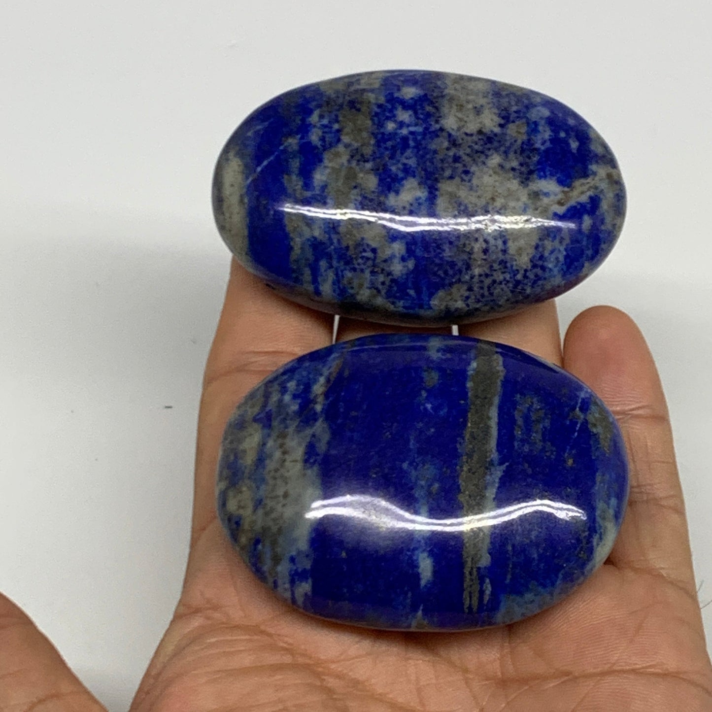 2.25 lb, 2.3"-3", 8pcs, Lapis Lazuli Palm-Stone Polished @Afghanistan, B30146