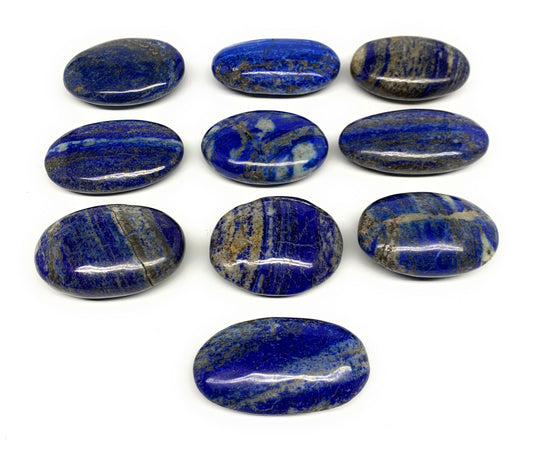 2.25 lb, 2.3"-3", 10pcs, Lapis Lazuli Palm-Stone Polished @Afghanistan, B30149