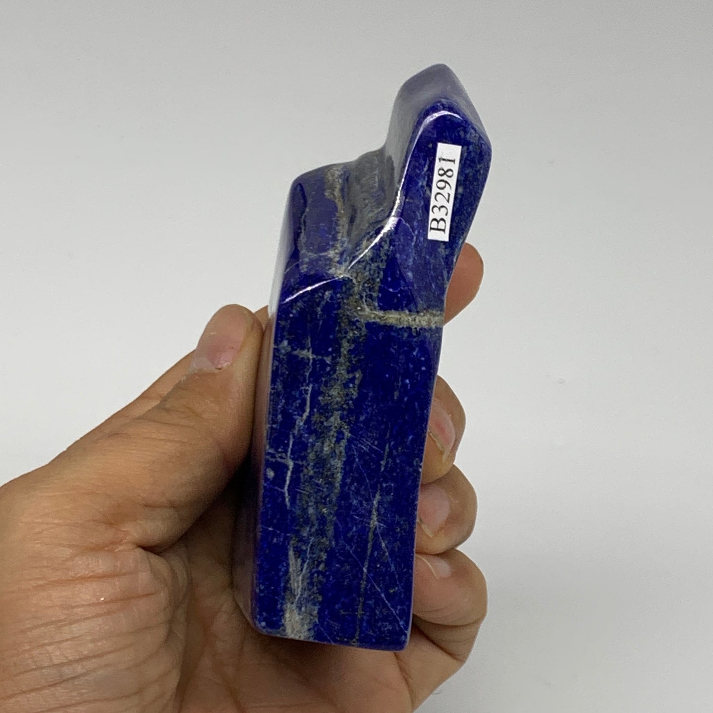 0.63 lbs, 4"x1.9"x1", Natural Freeform Lapis Lazuli from Afghanistan, B32981