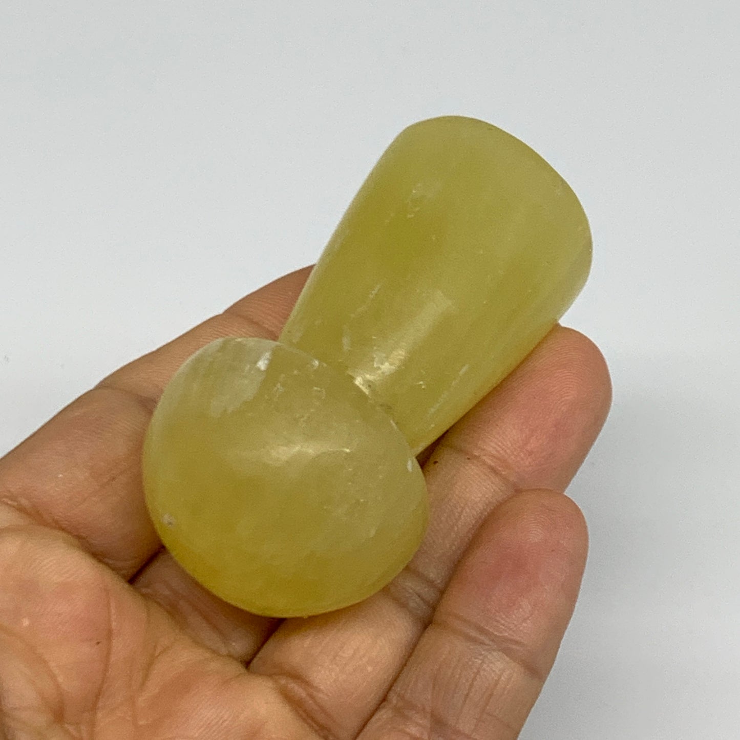 105.5g,2.5"x1.1" Natural Lemon Calcite Mushroom Gemstone @Pakistan, B31694