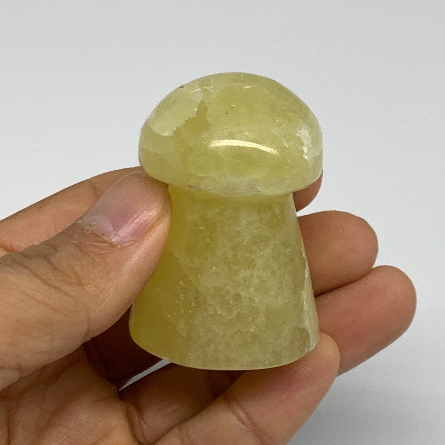 99g, 1.9"x1.3" Natural Lemon Calcite Mushroom Gemstone @Pakistan, B31691