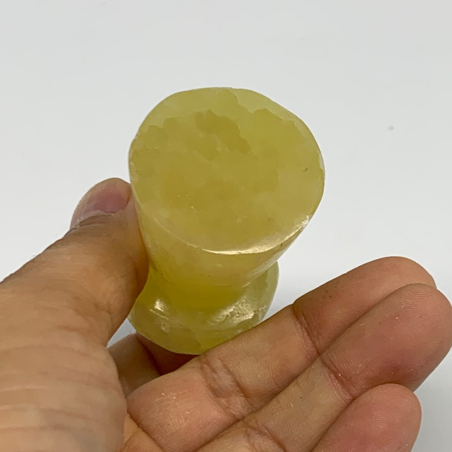 102.8g, 2.3"x1.3" Natural Lemon Calcite Mushroom Gemstone @Pakistan, B31689