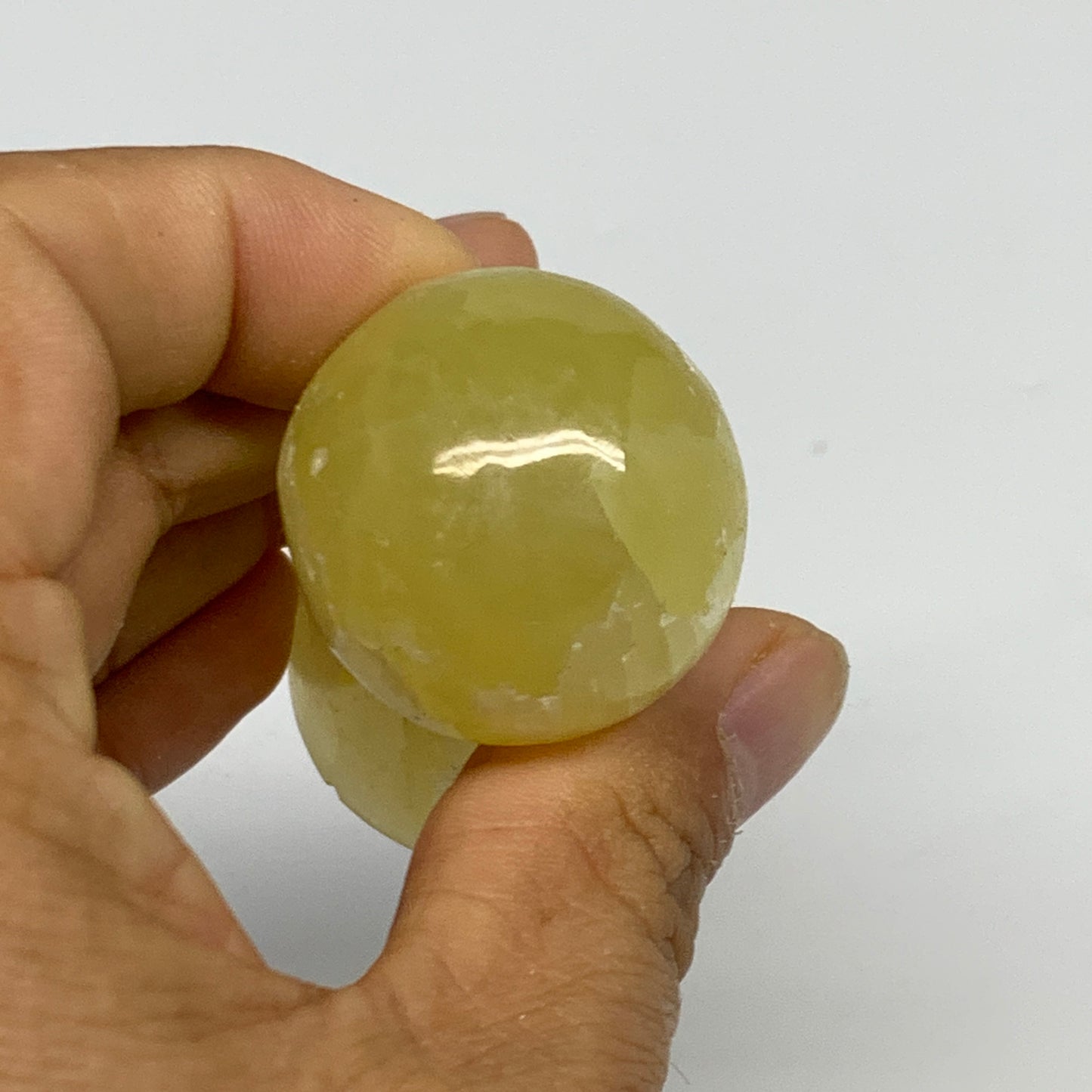 102.8g, 2.3"x1.3" Natural Lemon Calcite Mushroom Gemstone @Pakistan, B31689