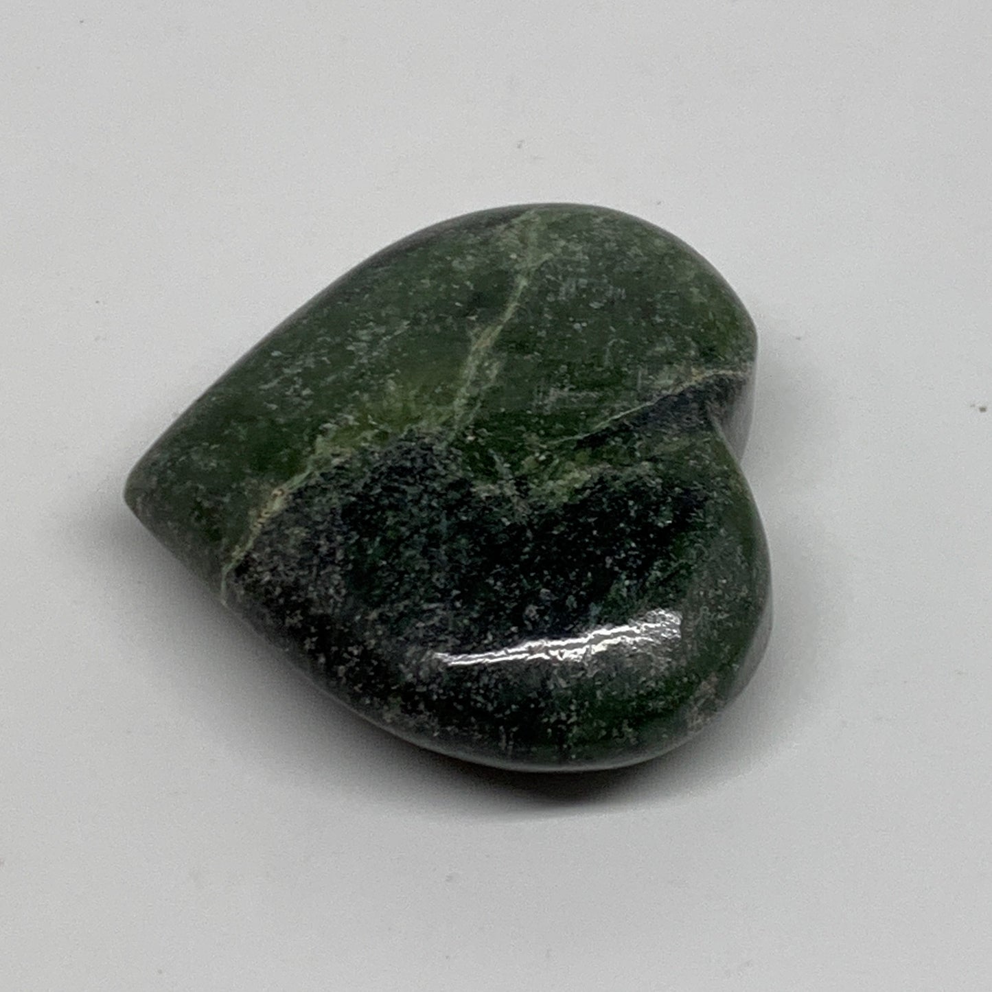 149.9g, 2.4"x2.7"x0.9" Green Serpentine Heart Polished Gemstones, B35108