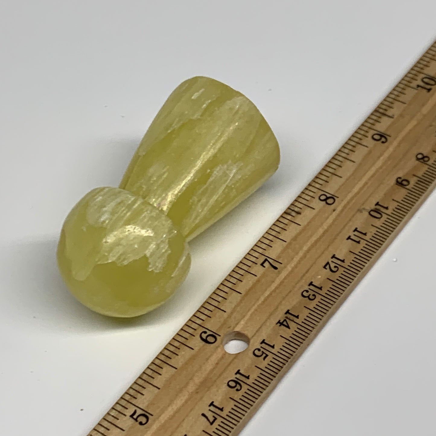 102.8g, 2.3"x1.3" Natural Lemon Calcite Mushroom Gemstone @Pakistan, B31689