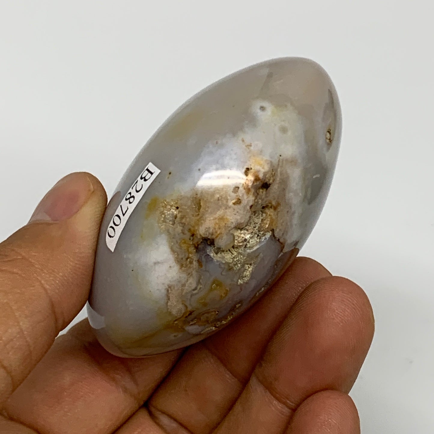 130.4g, 2.4"x1.9"x1.3" Orca Agate Palm-Stone Reiki Energy Crystal Reiki, B28700