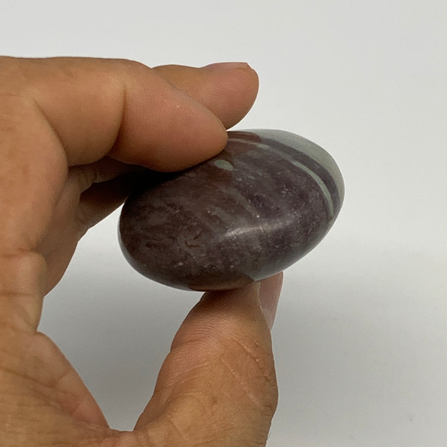 84.8g, 2.4"x1.6"x0.9", Narmada Shiva Lingam Palm-Stone Polished, B29387