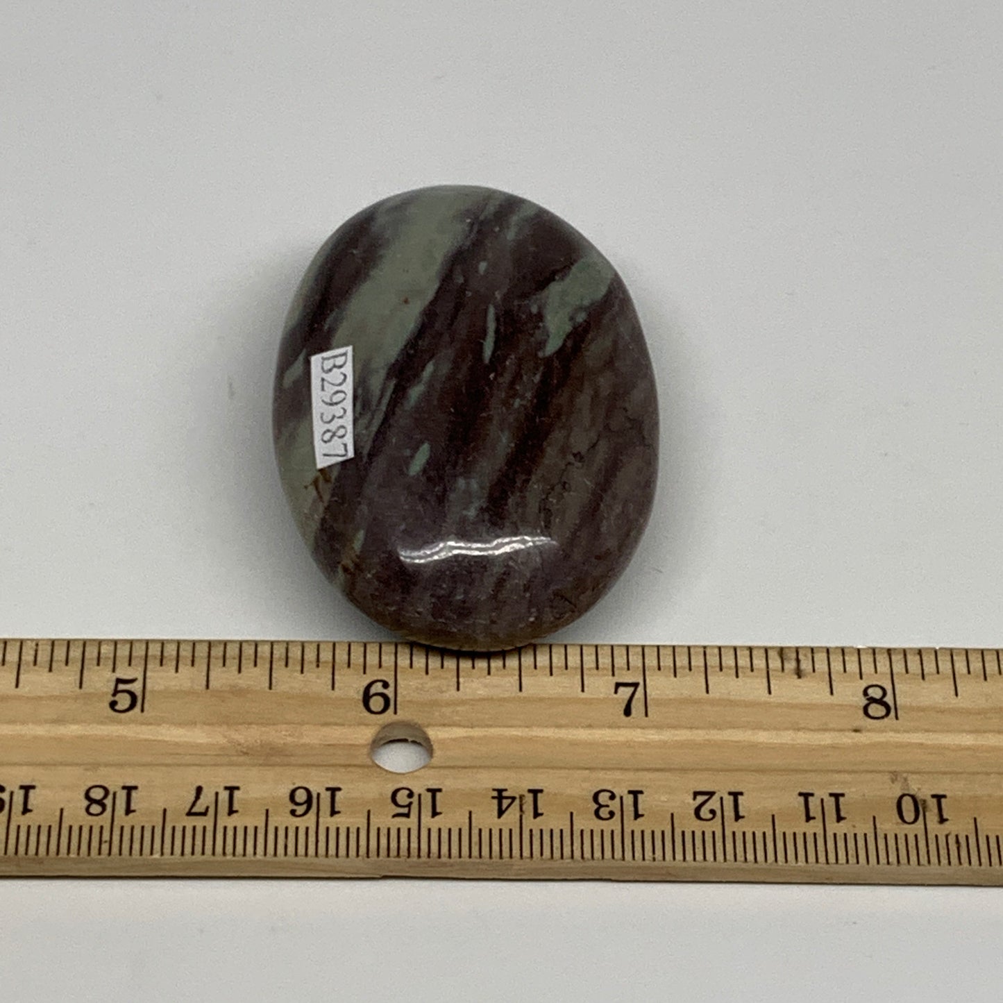 84.8g, 2.4"x1.6"x0.9", Narmada Shiva Lingam Palm-Stone Polished, B29387