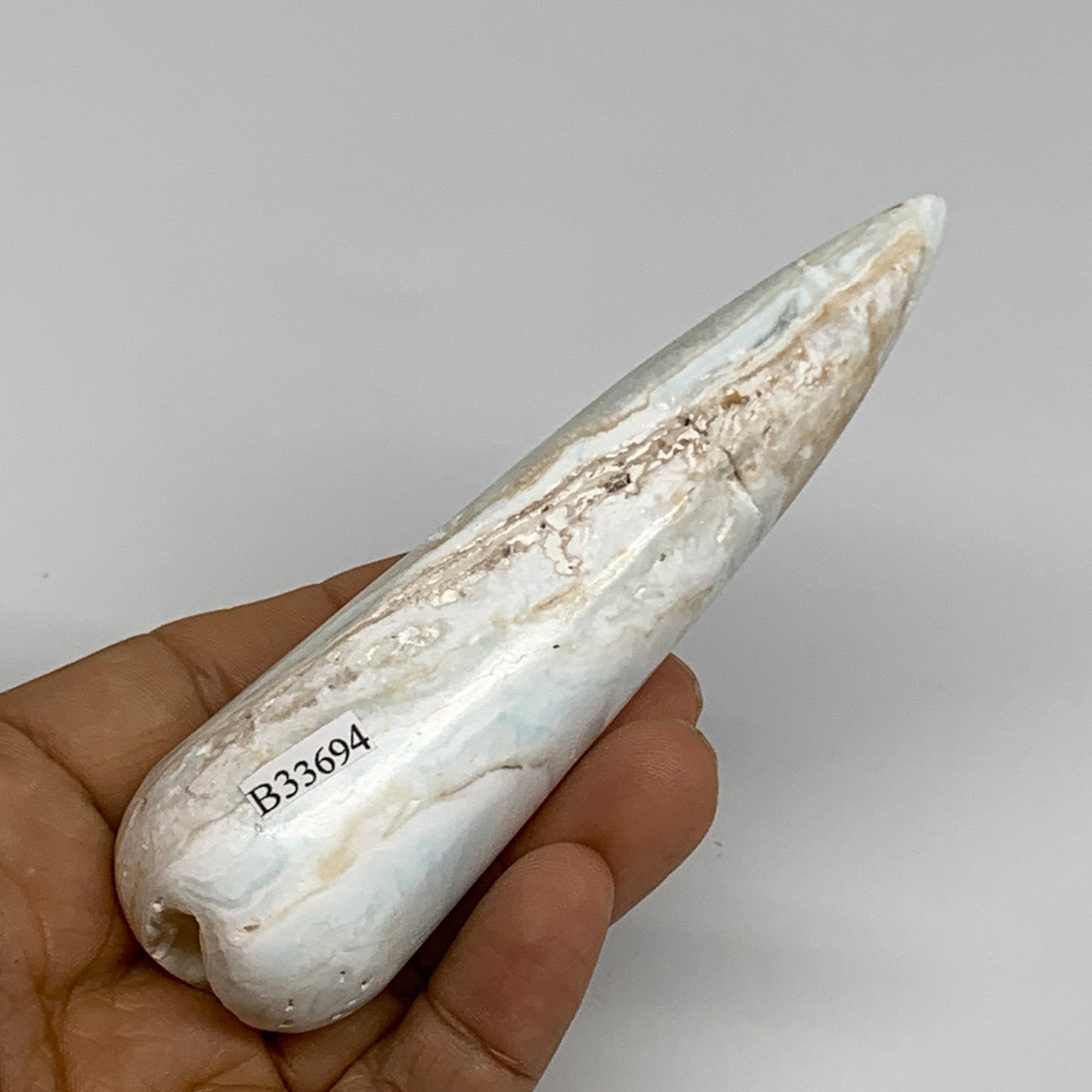 135.3g, 4.5"x1.3" Caribbean Calcite Wand Stick Home Decor, Collectible, B33694