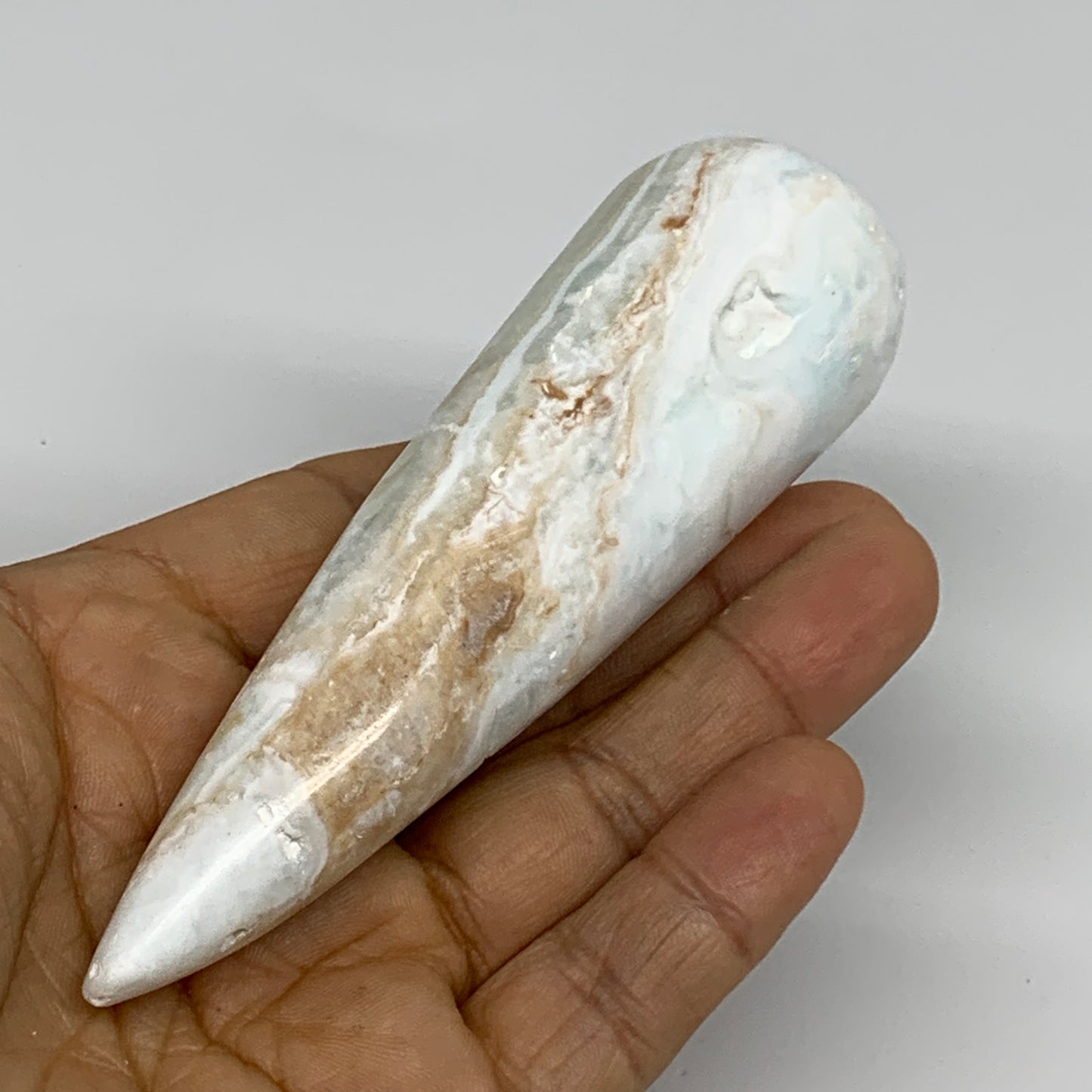 135.3g, 4.5"x1.3" Caribbean Calcite Wand Stick Home Decor, Collectible, B33694